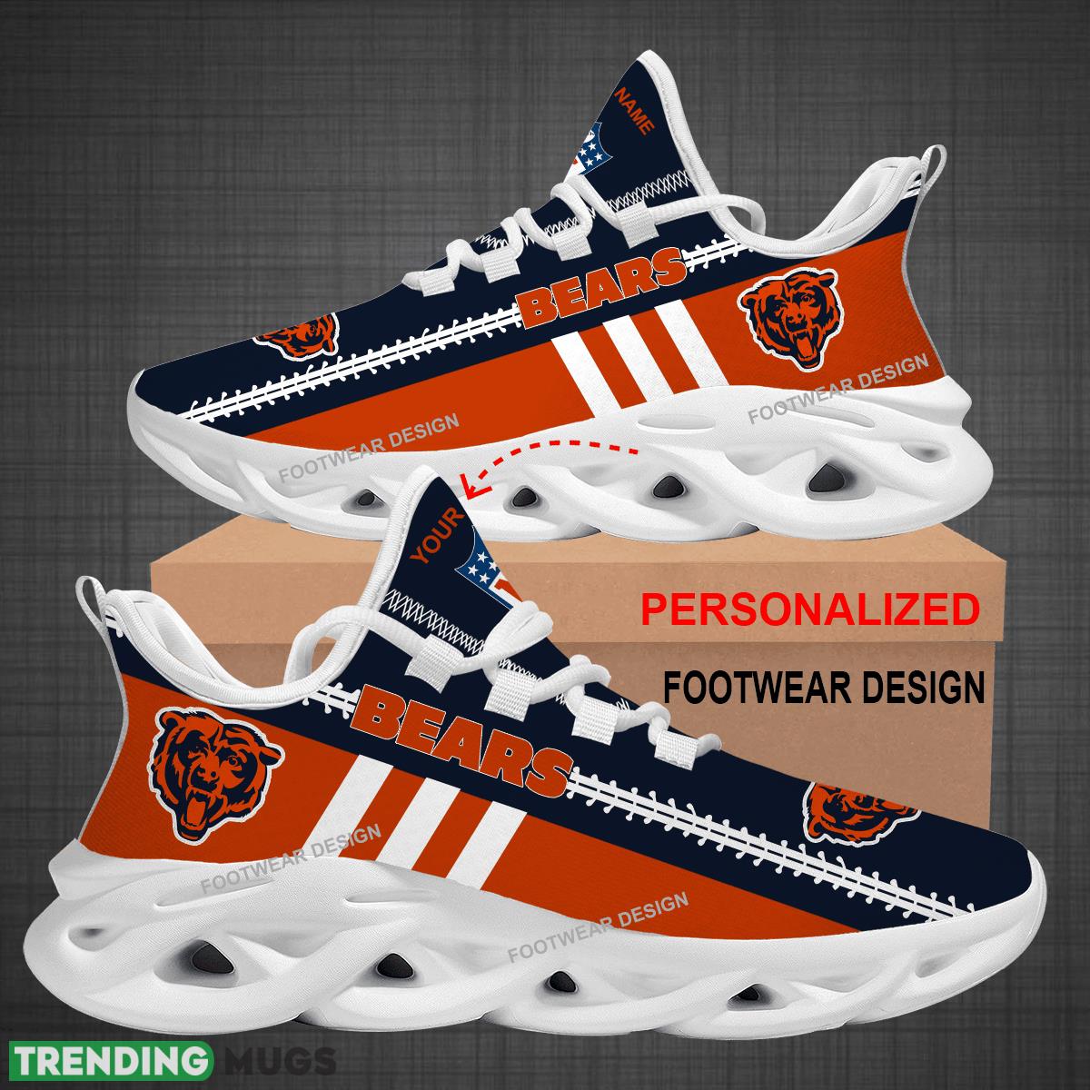 Custom Name NFL Chicago Bears Logo New Max Soul Shoes For Big Fans Runing Sneakers Gift Max Soul Custom Name NFL Chicago Bears Logo New Max Soul Shoes For Big Fans Runing Sneakers Gift Max Soul