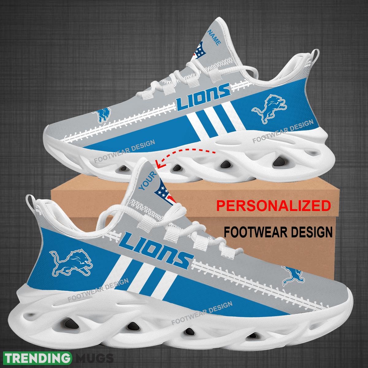 Custom Name NFL Detroit Lions Logo New Max Soul Shoes For Big Fans Runing Sneakers Gift Max Soul Custom Name NFL Detroit Lions Logo New Max Soul Shoes For Big Fans Runing Sneakers Gift Max Soul