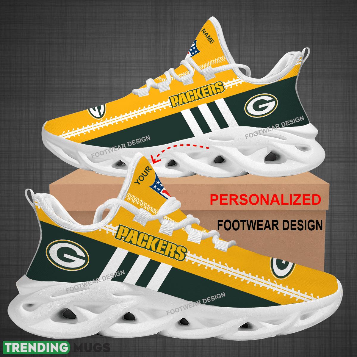 Custom Name NFL Green Bay Packers Logo New Max Soul Shoes For Big Fans Runing Sneakers Gift Max Soul Custom Name NFL Green Bay Packers Logo New Max Soul Shoes For Big Fans Runing Sneakers Gift Max Soul