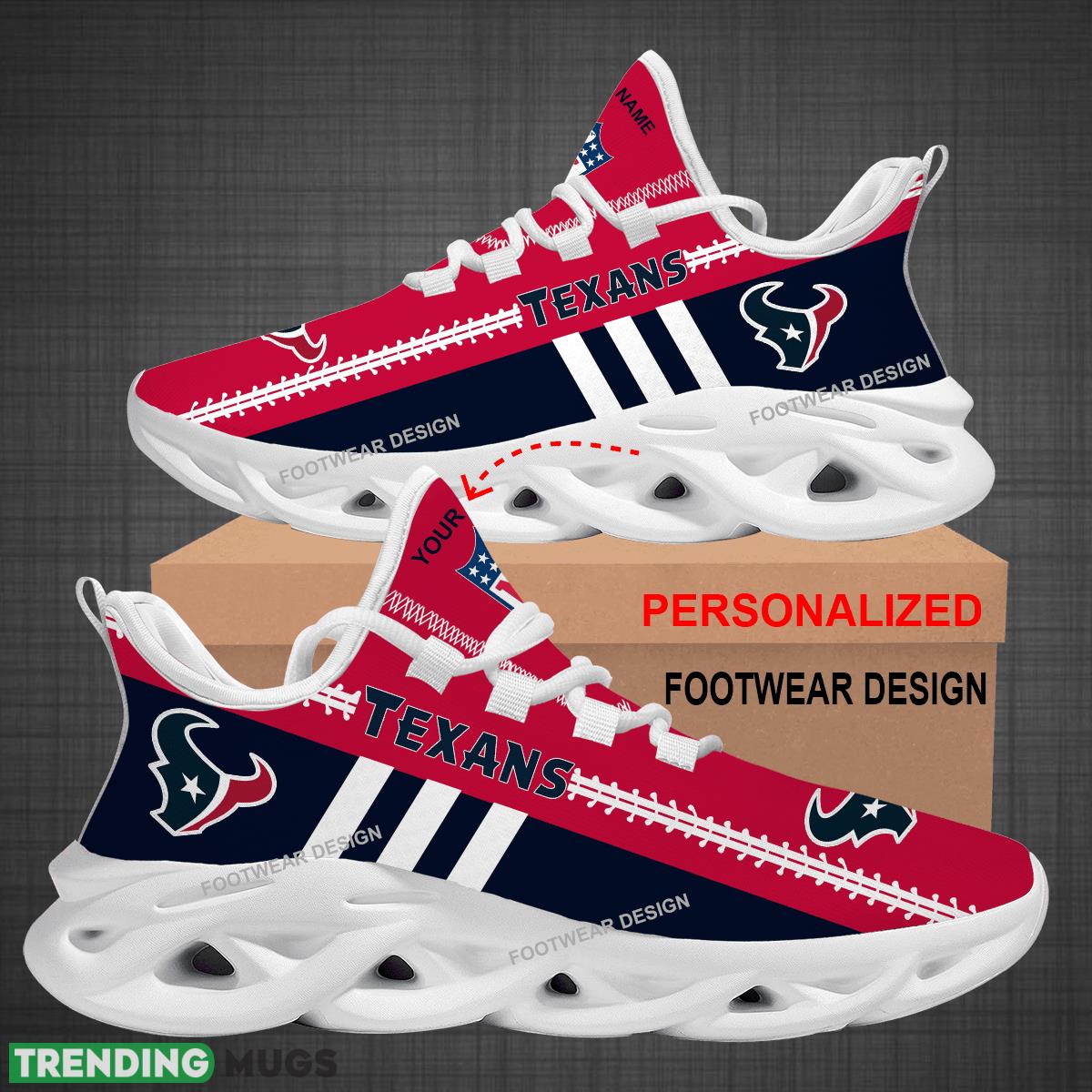 Custom Name NFL Houston Texans Logo New Max Soul Shoes For Big Fans Runing Sneakers Gift Max Soul Custom Name NFL Houston Texans Logo New Max Soul Shoes For Big Fans Runing Sneakers Gift Max Soul
