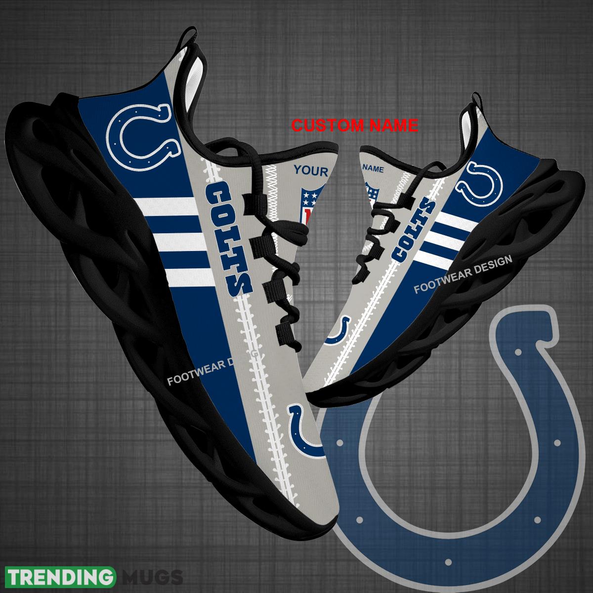 Custom Name NFL Indianapolis Colts Logo New Max Soul Shoes For Big Fans Runing Sneakers Gift - NFL Indianapolis Colts Logo New Chunky Shoes Photo 1 Custom Name NFL Indianapolis Colts Logo New Max Soul Shoes For Big Fans Runing Sneakers Gift - NFL Indianapolis Colts Logo New Chunky Shoes Photo 1