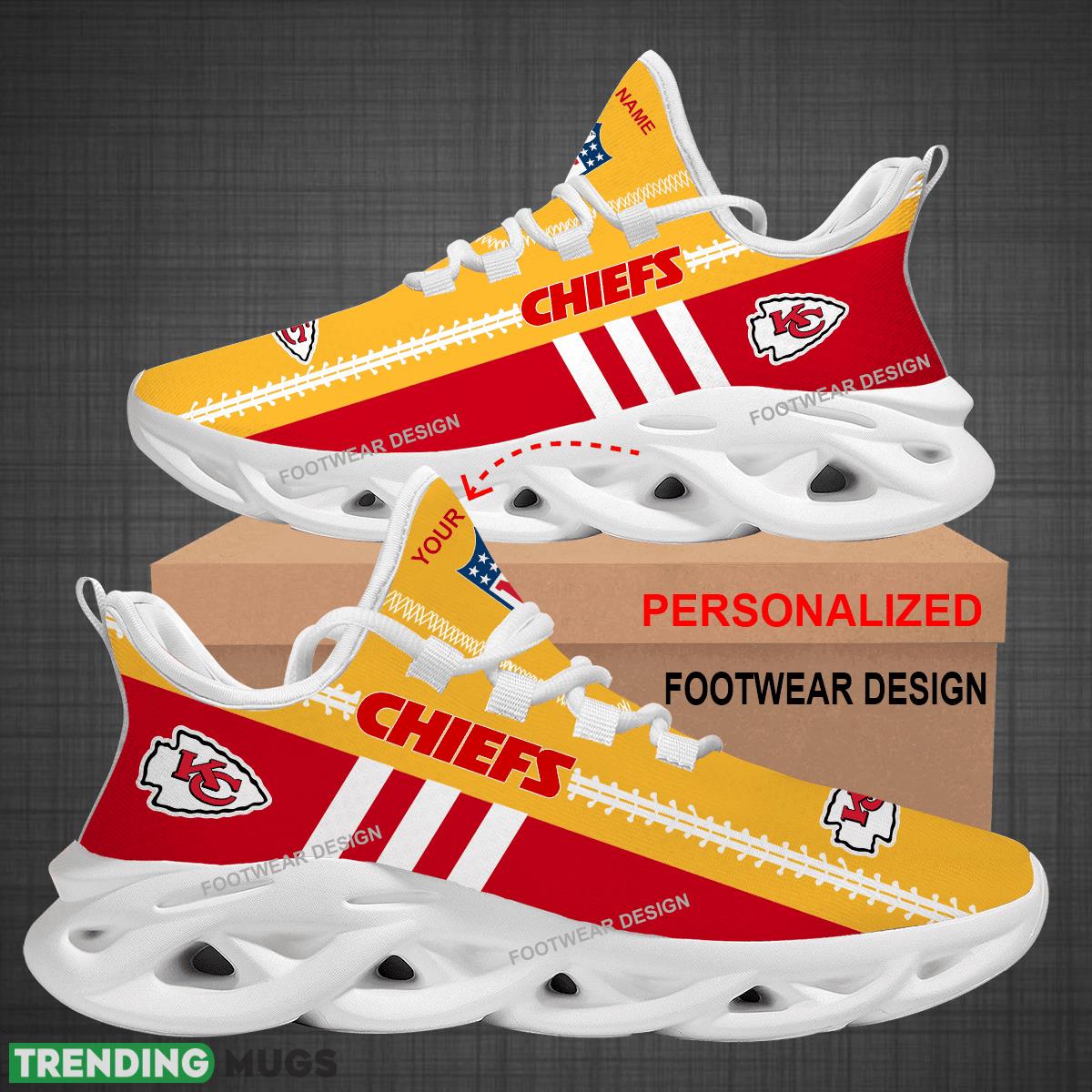 Custom Name NFL Kansas City Chiefs Logo New Max Soul Shoes For Big Fans Runing Sneakers Gift Max Soul Custom Name NFL Kansas City Chiefs Logo New Max Soul Shoes For Big Fans Runing Sneakers Gift Max Soul