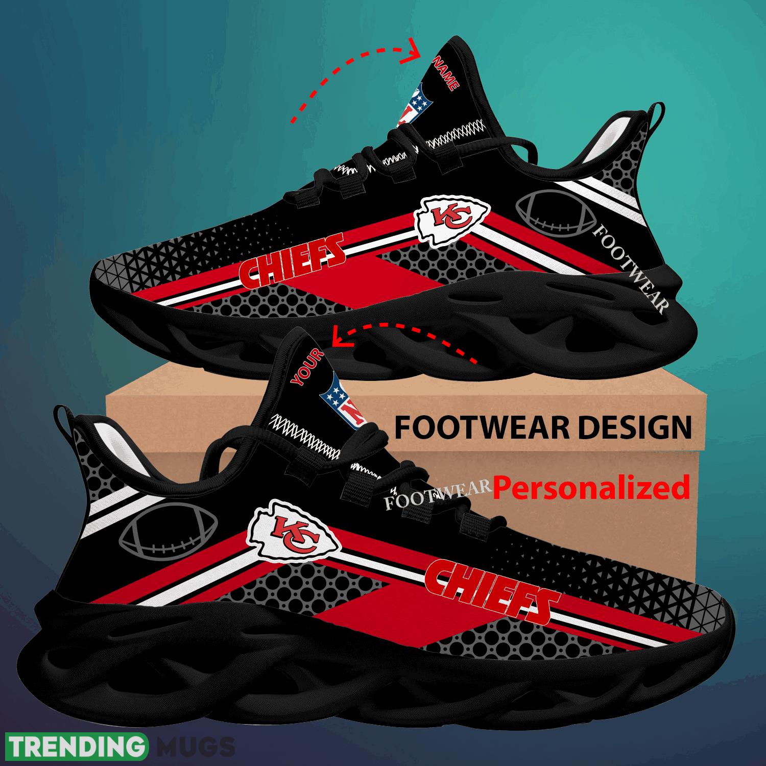 Custom Name NFL Kansas City Chiefs Max Soul Shoes For Big Fans Runing Sneakers Gift Max Soul Custom Name NFL Kansas City Chiefs Max Soul Shoes For Big Fans Runing Sneakers Gift Max Soul