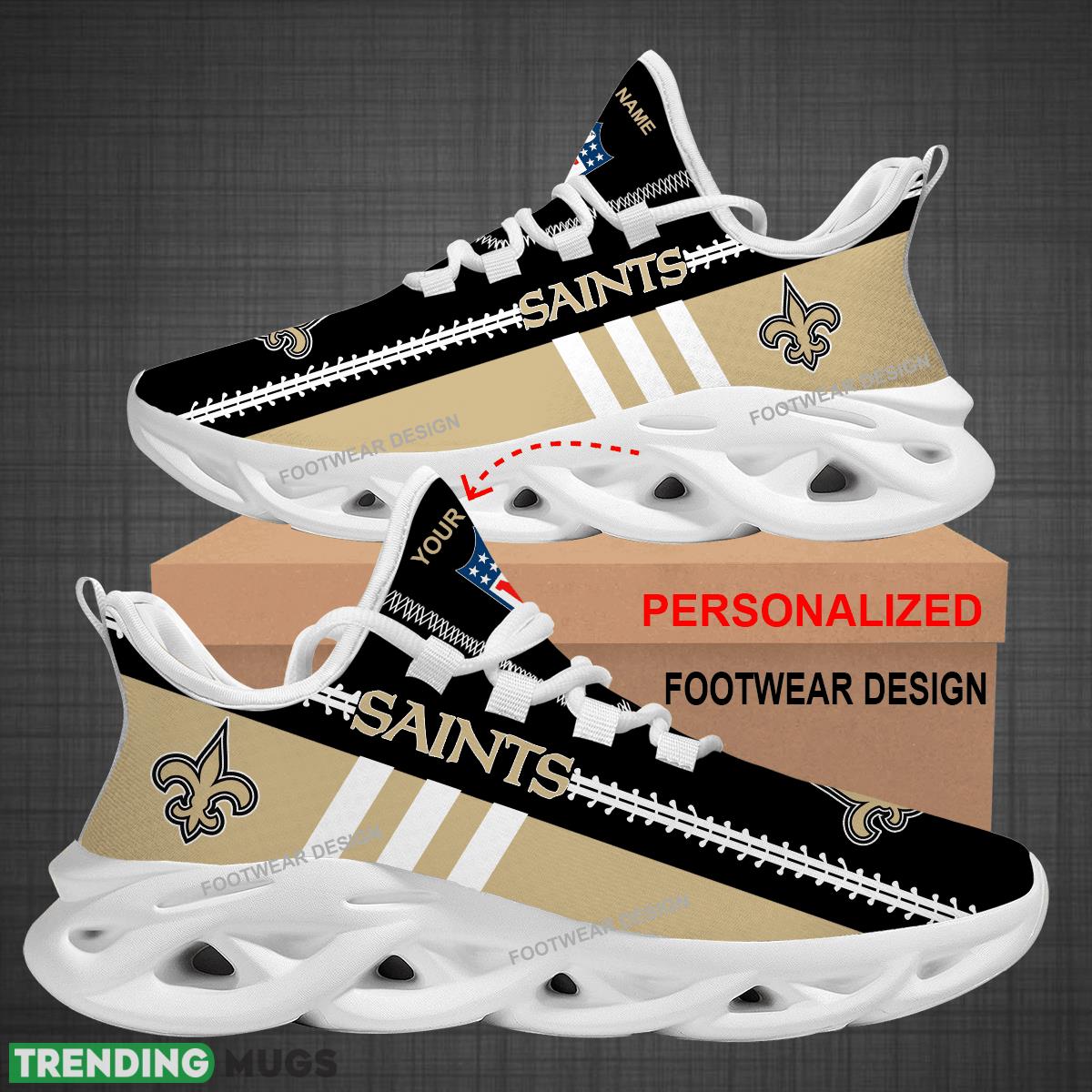 Custom Name NFL New Orleans Saints Logo New Max Soul Shoes For Big Fans Runing Sneakers Gift Max Soul Custom Name NFL New Orleans Saints Logo New Max Soul Shoes For Big Fans Runing Sneakers Gift Max Soul