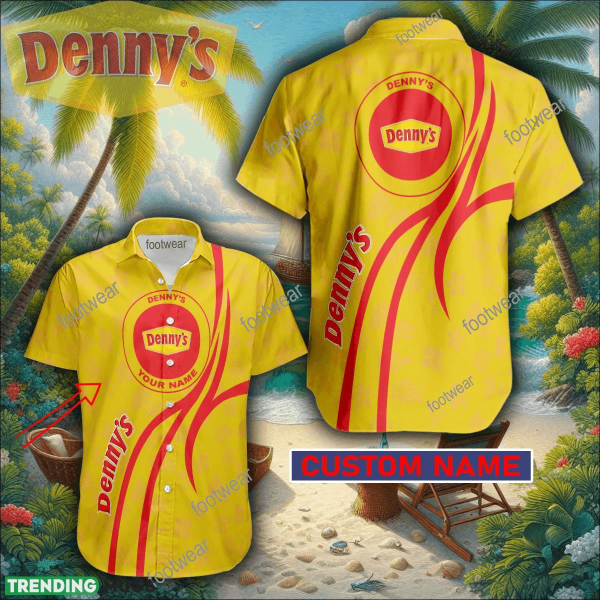 Denny's 3D Hawaiian Shirt Logo Brand Custom Name Gift Beach Hawaiian Shirt Denny's 3D Hawaiian Shirt Logo Brand Custom Name Gift Beach - Denny's 3D Hawaiian Shirt Logo Brand Custom Name Gift Beach