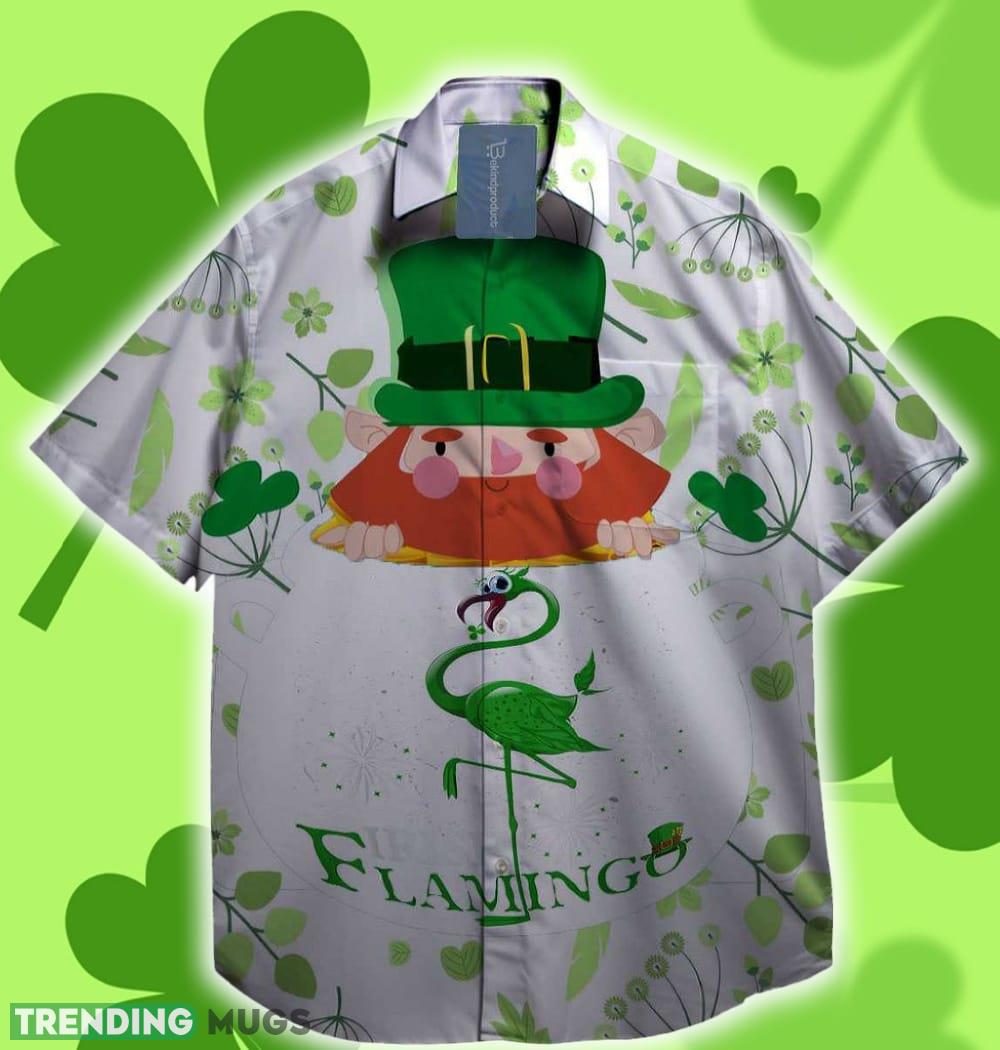 Flamingo Lucky LePrechaun St. Patrick day Hawaiian Shirt Hibiscus - Flamingo Lucky LePrechaun St. Patrick day Hawaiian Shirt Hibiscus