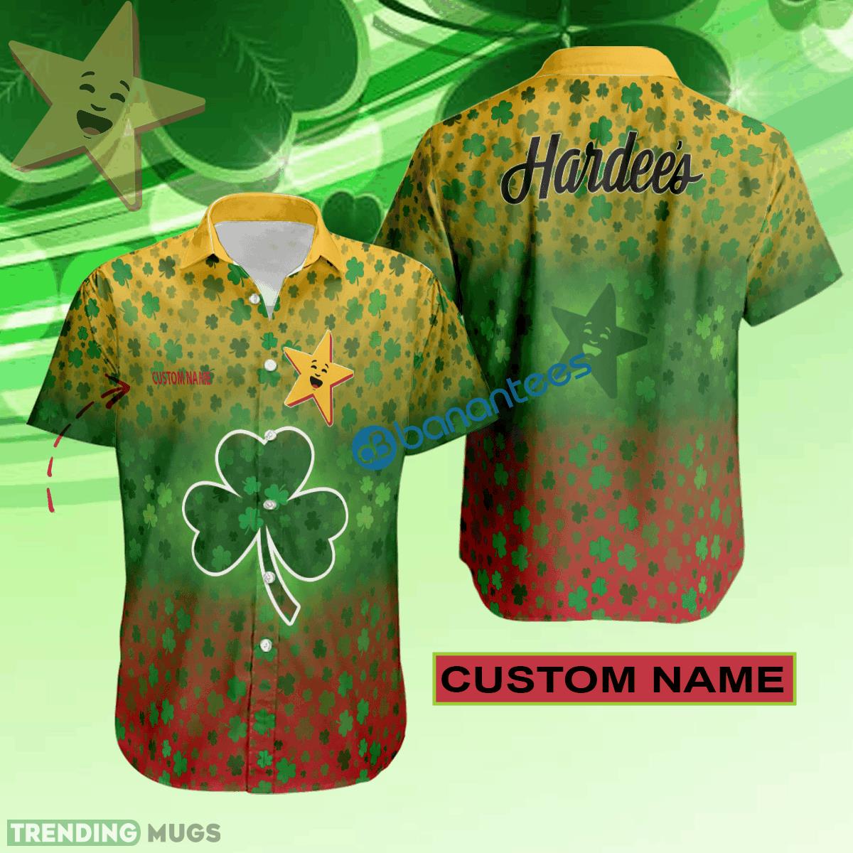 HARDEE'S Hawaiian Shirt Logo Brand Design Patrick Day Custom Name Hawaiian Shirt HARDEE'S Hawaiian Shirt Logo Brand Design Patrick Day Custom Name - HARDEE'S Hawaiian Shirt Logo Brand Design Patrick Day Custom Name