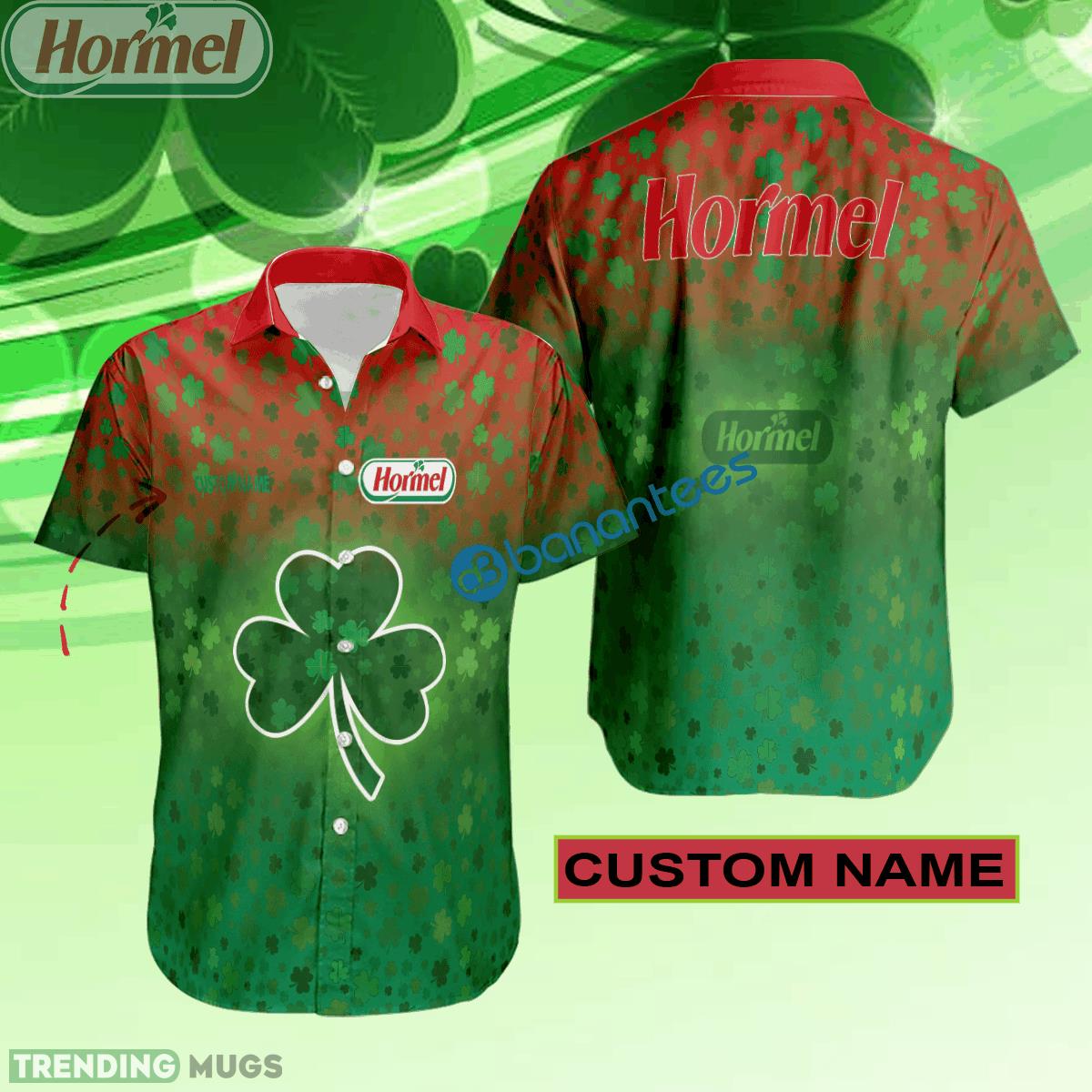 Hormel Foods Hawaiian Shirt Logo Brand Design Patrick Day Custom Name - Hormel Foods Hawaiian Shirt Logo Brand Design Patrick Day Custom Name