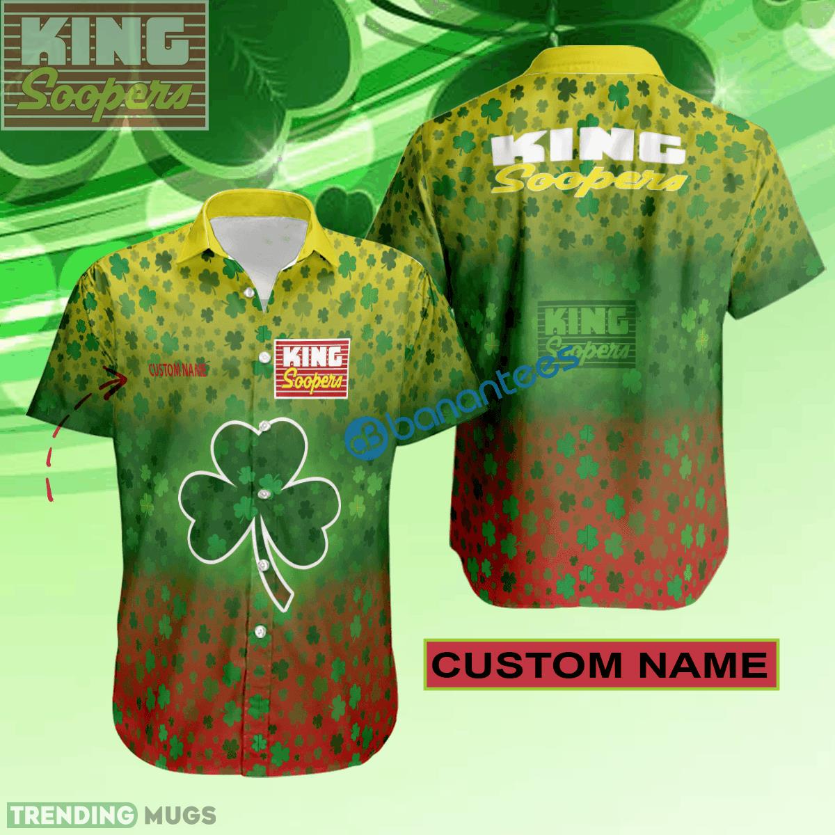 King Soopers Hawaiian Shirt Logo Brand Design Patrick Day Custom Name - King Soopers Hawaiian Shirt Logo Brand Design Patrick Day Custom Name