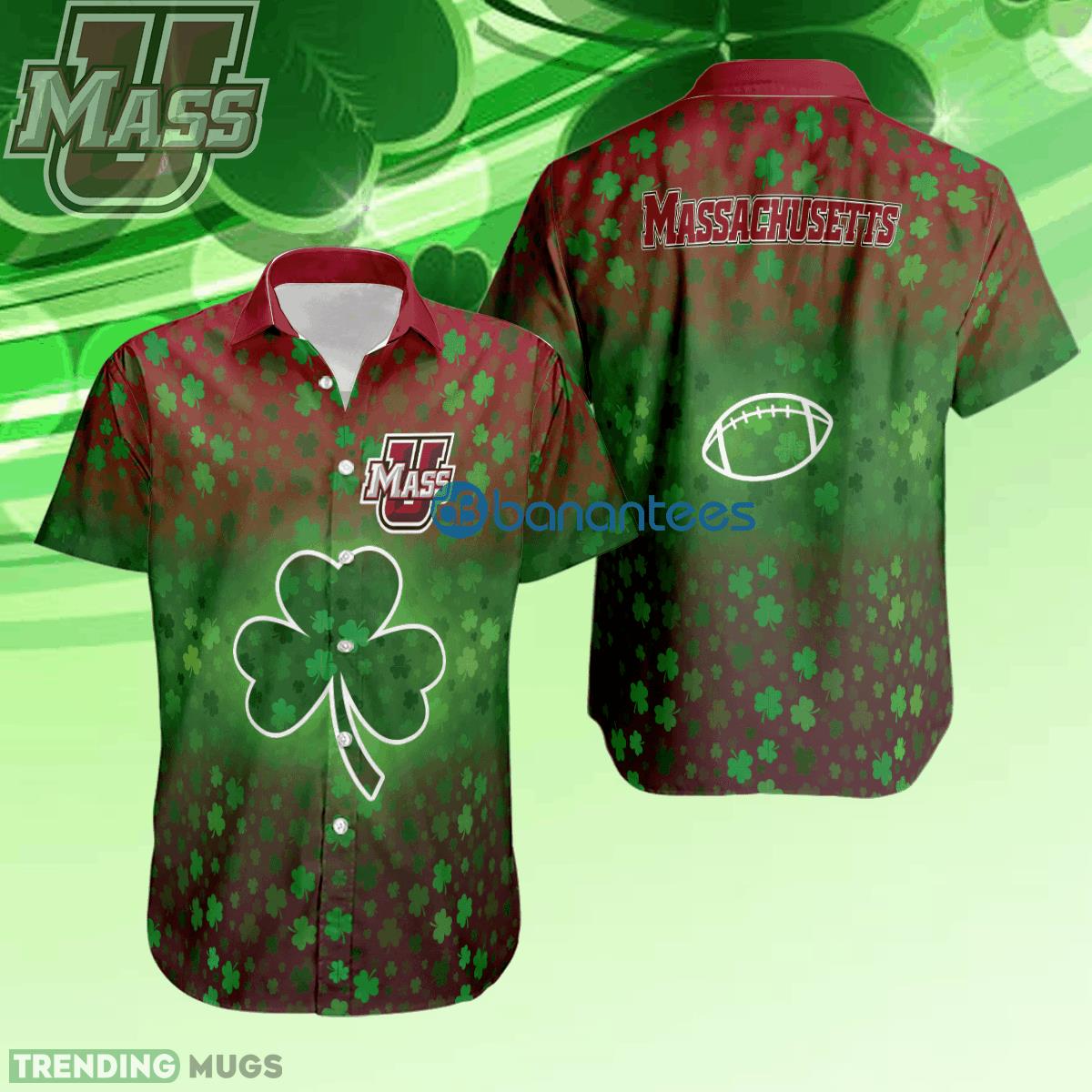 Massachusetts Minutemen Pocket Logo AOP Hawaiian Shirt For Men And Women Patrick Day - Massachusetts Minutemen Pocket Logo AOP Hawaiian Shirt For Men And Women Patrick Day