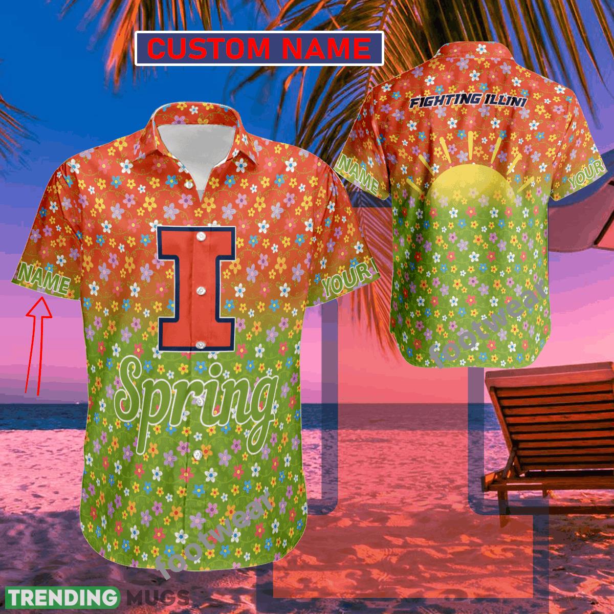 NCAA Illinois Fighting Illini Hawaiian Shirt Spring Trending Summer Custom Name For Fans Gift - NCAA Illinois Fighting Illini Hawaiian Shirt Spring Trending Summer Custom Name For Fans Gift
