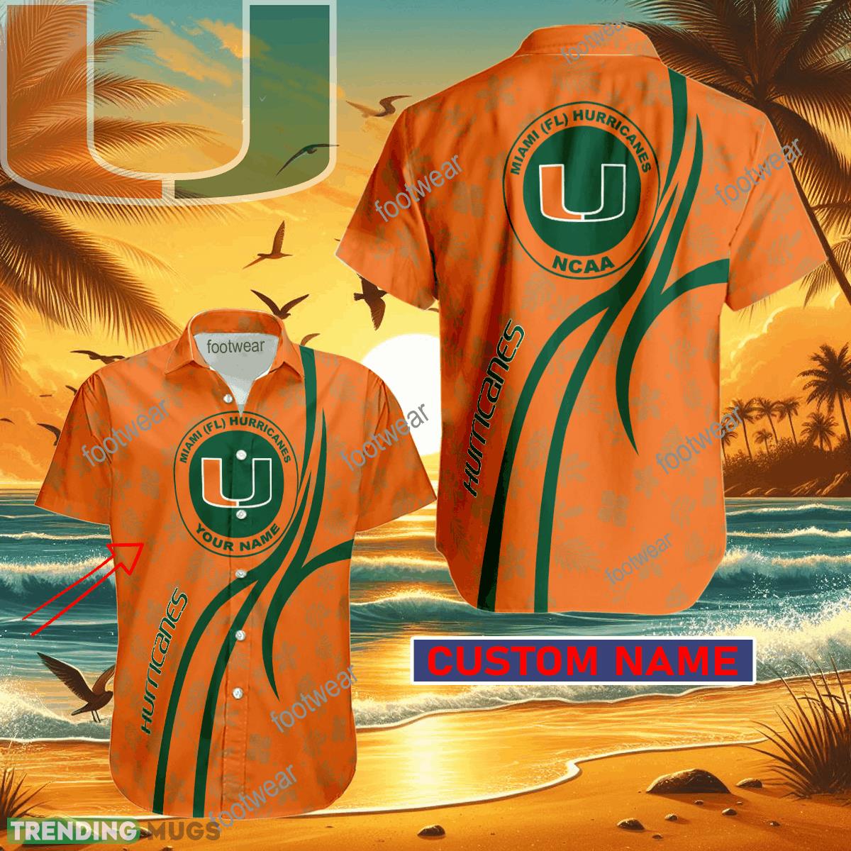 NCAA Miami (FL) Hurricanes Hawaiian Shirt Design Gift Fans Summer Holidays Custom Name - NCAA Miami (FL) Hurricanes Hawaiian Shirt Design Gift Fans Summer Holidays Custom Name