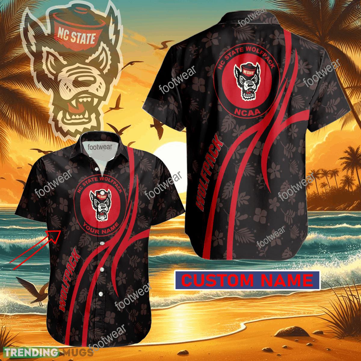 NCAA NC State Wolfpack Hawaiian Shirt Design Gift Fans Summer Holidays Custom Name - NCAA NC State Wolfpack Hawaiian Shirt Design Gift Fans Summer Holidays Custom Name
