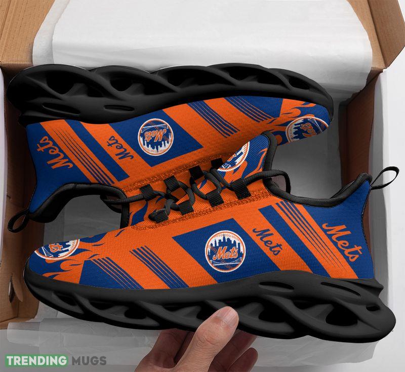 New York Mets Stripe and Fire Pattern Max Soul Shoes Runway Running Sneakers Max Soul New York Mets Stripe and Fire Pattern Max Soul Shoes Runway Running Sneakers Max Soul
