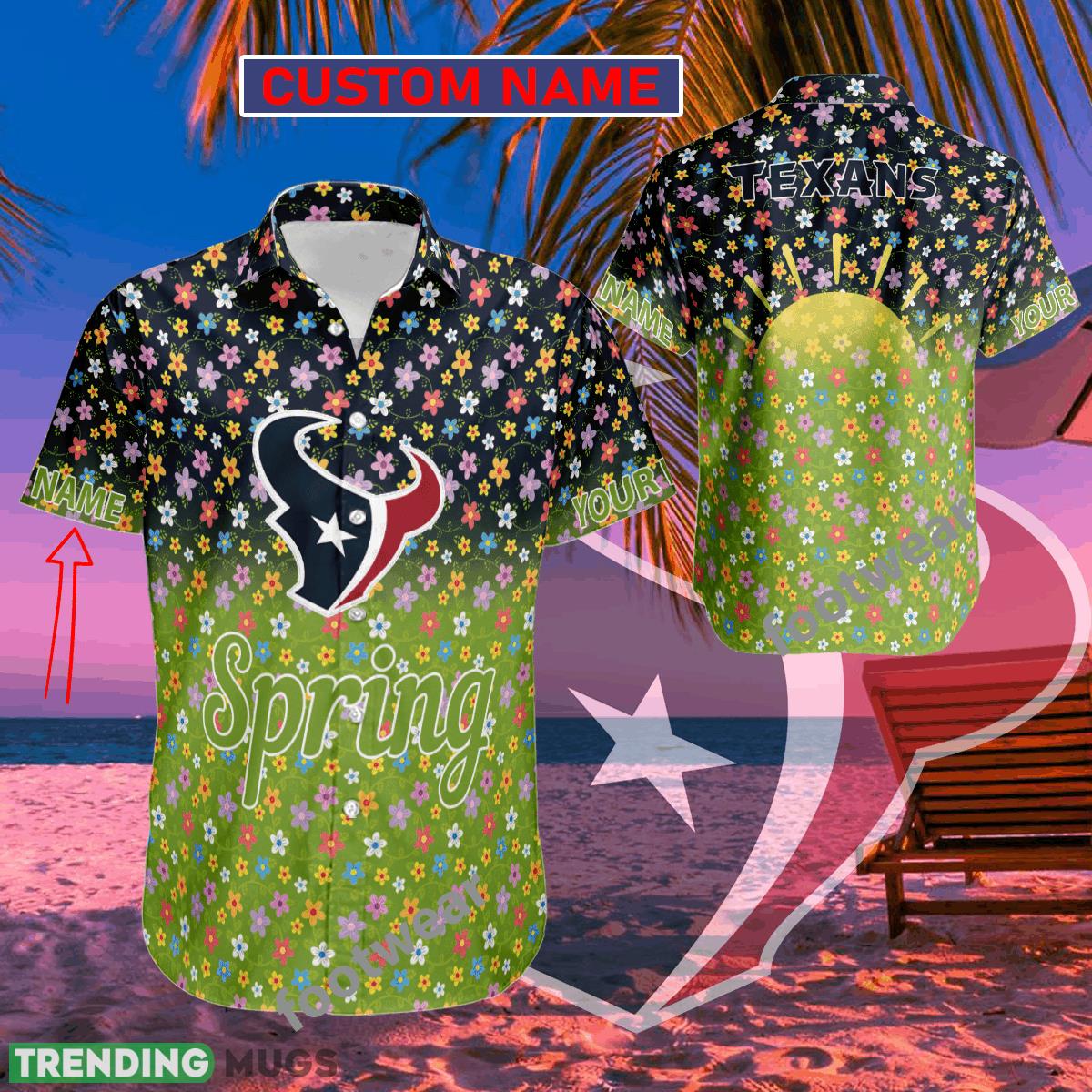 NFL Houston Texans Hawaiian Shirt Spring Trending Summer Custom Name For Fans Gift - NFL Houston Texans Hawaiian Shirt Spring Trending Summer Custom Name For Fans Gift