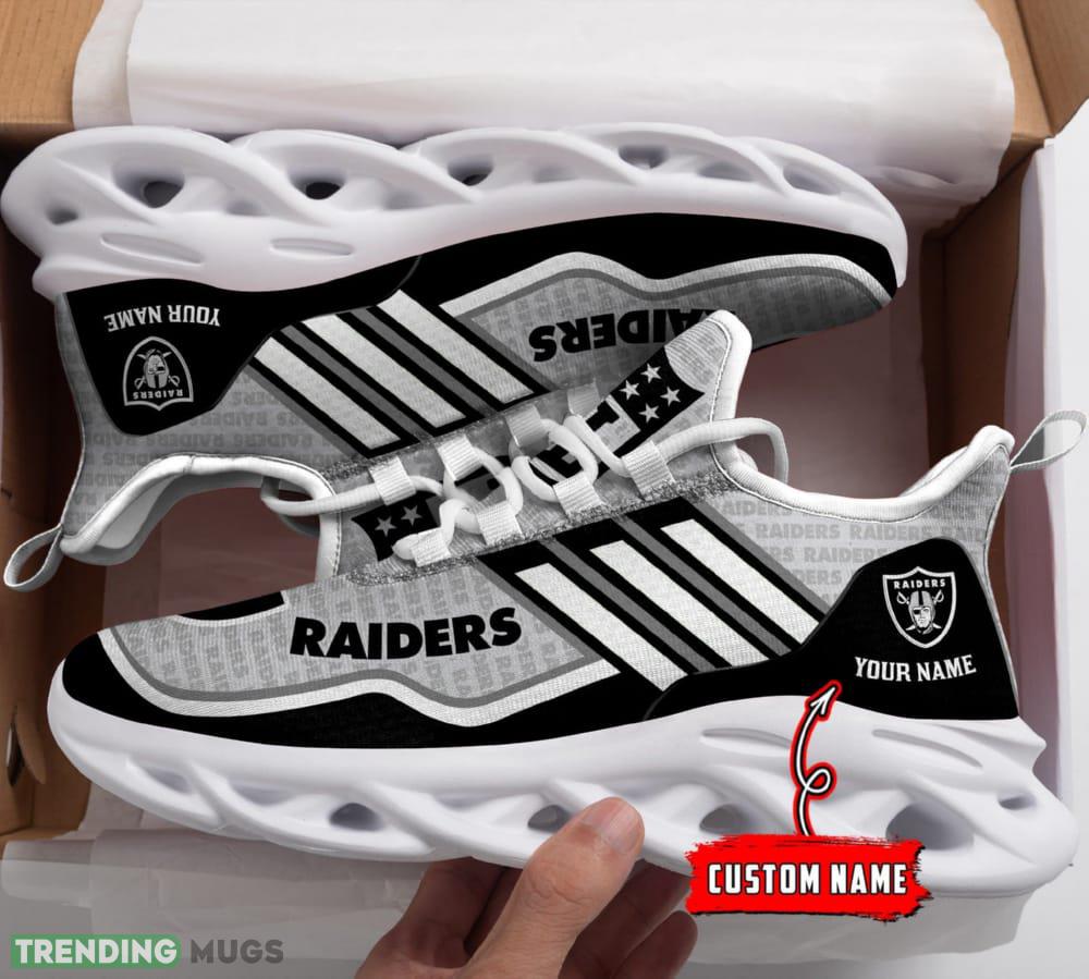NFL Las Vegas Raiders Custom Name Max Soul Shoes Full Print For Men Women Sports Sneakers - NFL Las Vegas Raiders Custom Max Soul Shoes_1 NFL Las Vegas Raiders Custom Name Max Soul Shoes Full Print For Men Women Sports Sneakers - NFL Las Vegas Raiders Custom Max Soul Shoes_1