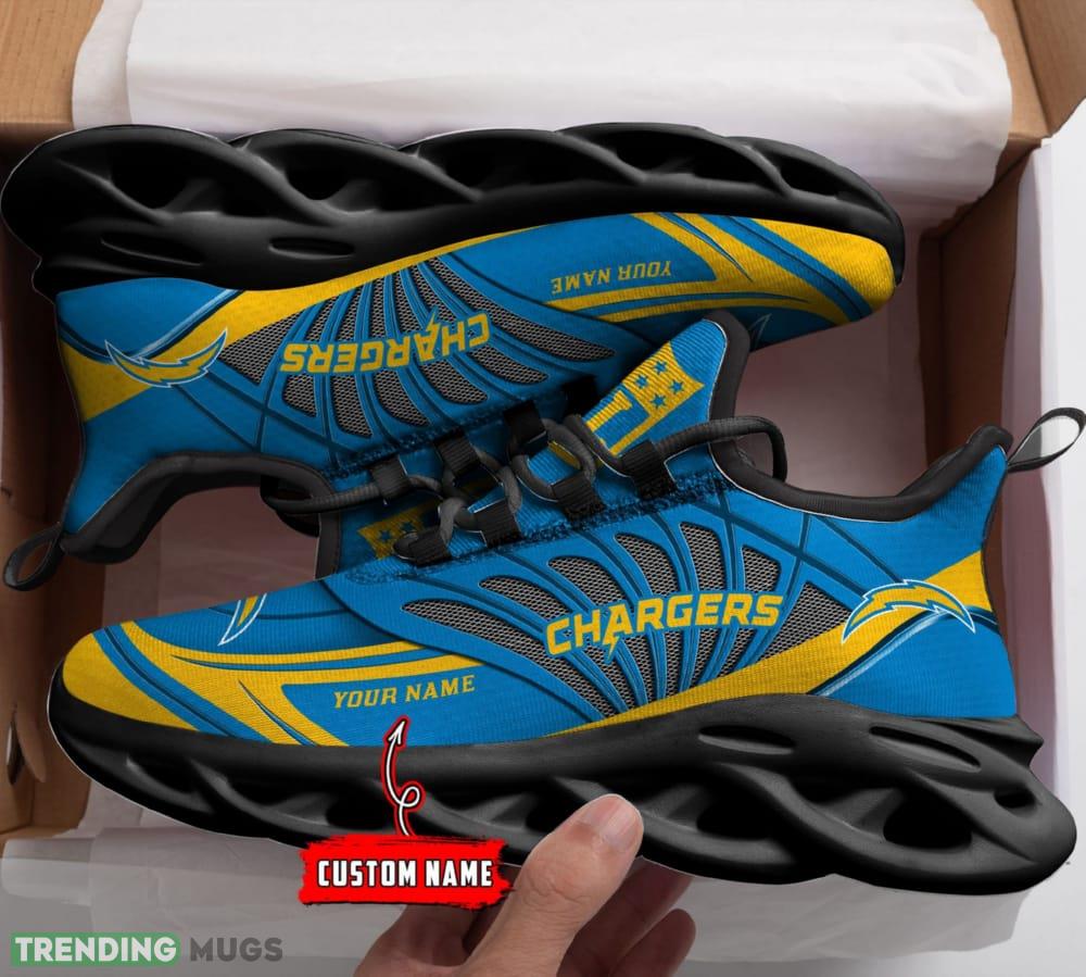 NFL Los Angeles Chargers Custom Name Max Soul Shoes Full Print For Men Women Sports Sneakers Max Soul NFL Los Angeles Chargers Custom Name Max Soul Shoes Full Print For Men Women Sports Sneakers Max Soul