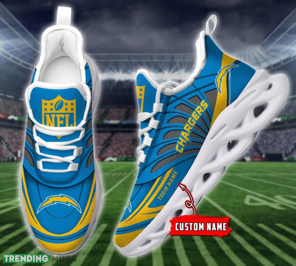 NFL Los Angeles Chargers Custom Name Max Soul Shoes Full Print For Men Women Sports Sneakers Max Soul NFL Los Angeles Chargers Custom Name Max Soul Shoes Full Print For Men Women Sports Sneakers Max Soul