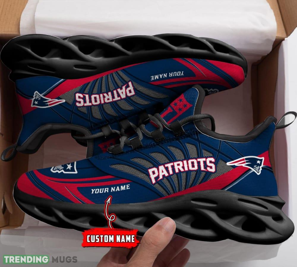 NFL New England Patriots Custom Name Max Soul Shoes Full Print For Men Women Sports Sneakers Max Soul NFL New England Patriots Custom Name Max Soul Shoes Full Print For Men Women Sports Sneakers Max Soul