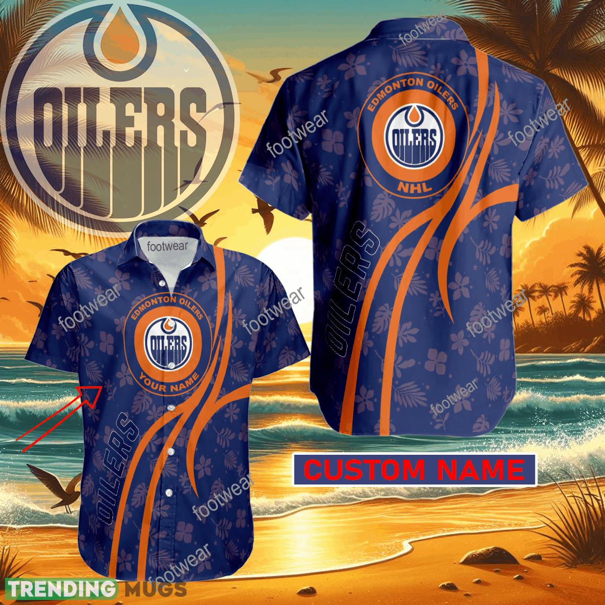 NHL Edmonton Oilers Hawaiian Shirt Design Gift Fans Summer Holidays Custom Name - NHL Edmonton Oilers Hawaiian Shirt Design Gift Fans Summer Holidays Custom Name