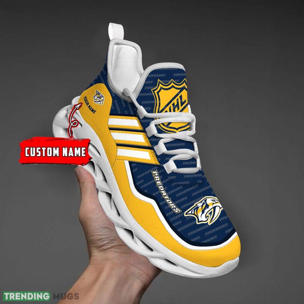 NHL Nashville Predators Custom Name Max Soul Shoes Full Print For Men Women Sports Sneakers Max Soul NHL Nashville Predators Custom Name Max Soul Shoes Full Print For Men Women Sports Sneakers Max Soul