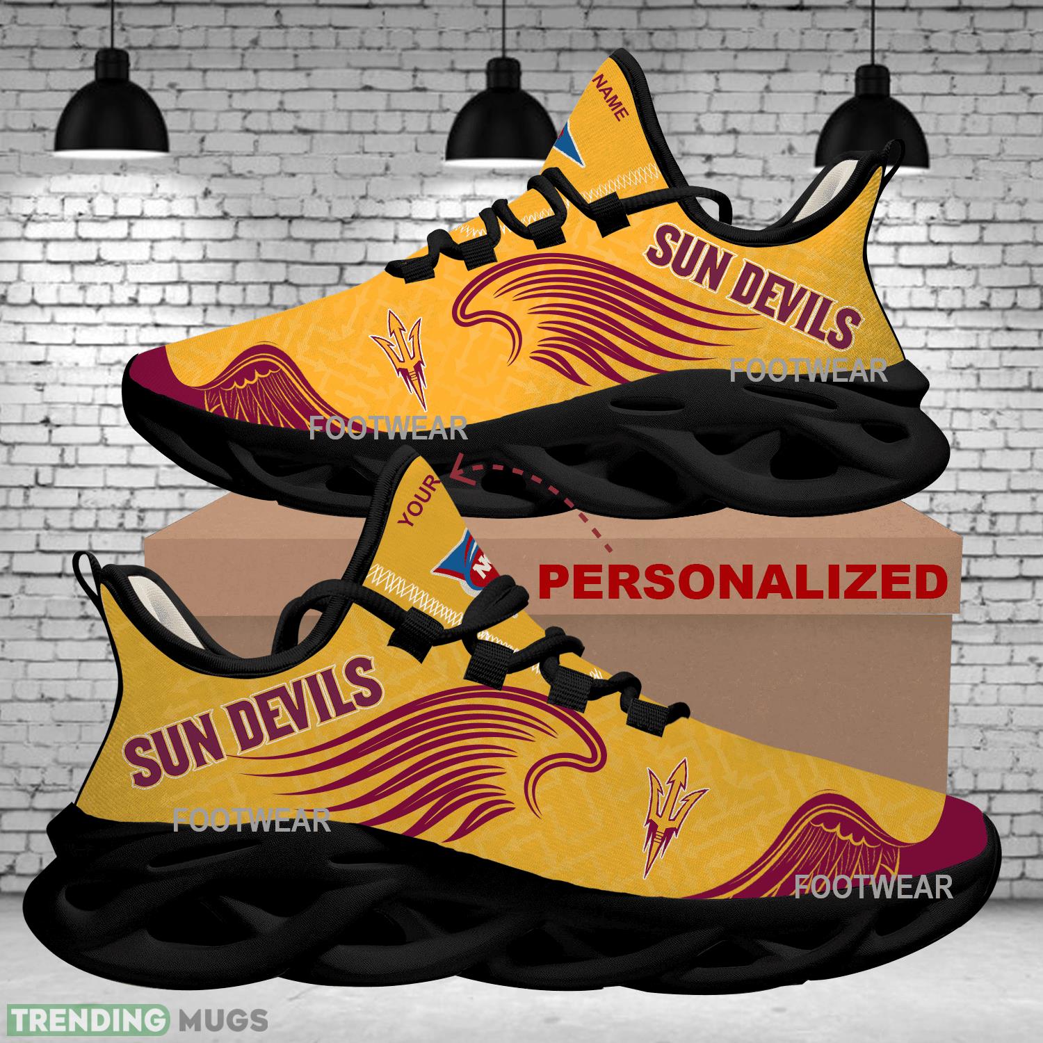 Personalized Arizona State Sun Devils New Wings Arrow Pattern Max Soul Shoes Sport Sneaker Craftsmanship Max Soul Personalized Arizona State Sun Devils New Wings Arrow Pattern Max Soul Shoes Sport Sneaker Craftsmanship Max Soul