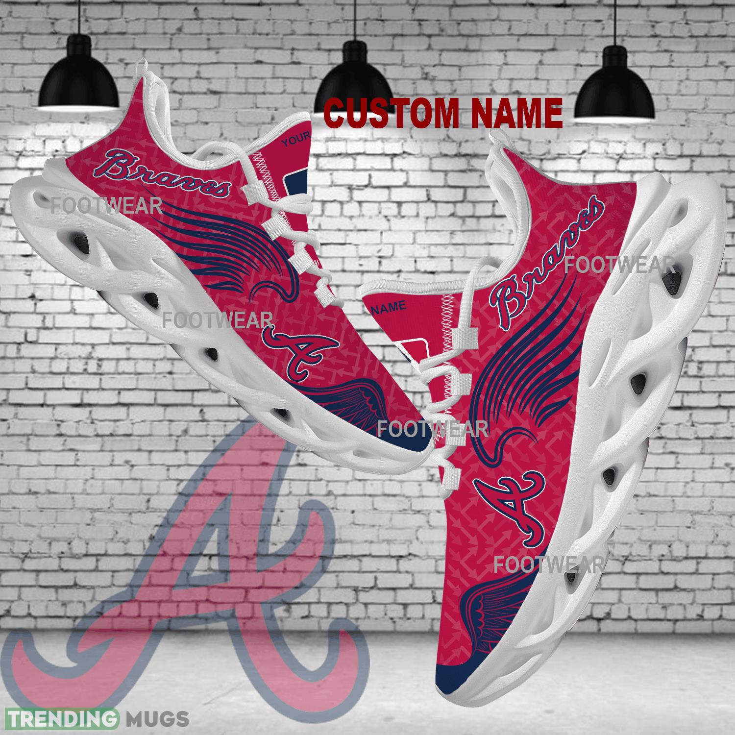 Personalized Atlanta Braves New Wings Arrow Pattern Max Soul Shoes Sport Sneaker Fashion - MLB Atlanta Braves New Wings Arrow Pattern Max Soul Shoes Photo 1 Personalized Atlanta Braves New Wings Arrow Pattern Max Soul Shoes Sport Sneaker Fashion - MLB Atlanta Braves New Wings Arrow Pattern Max Soul Shoes Photo 1