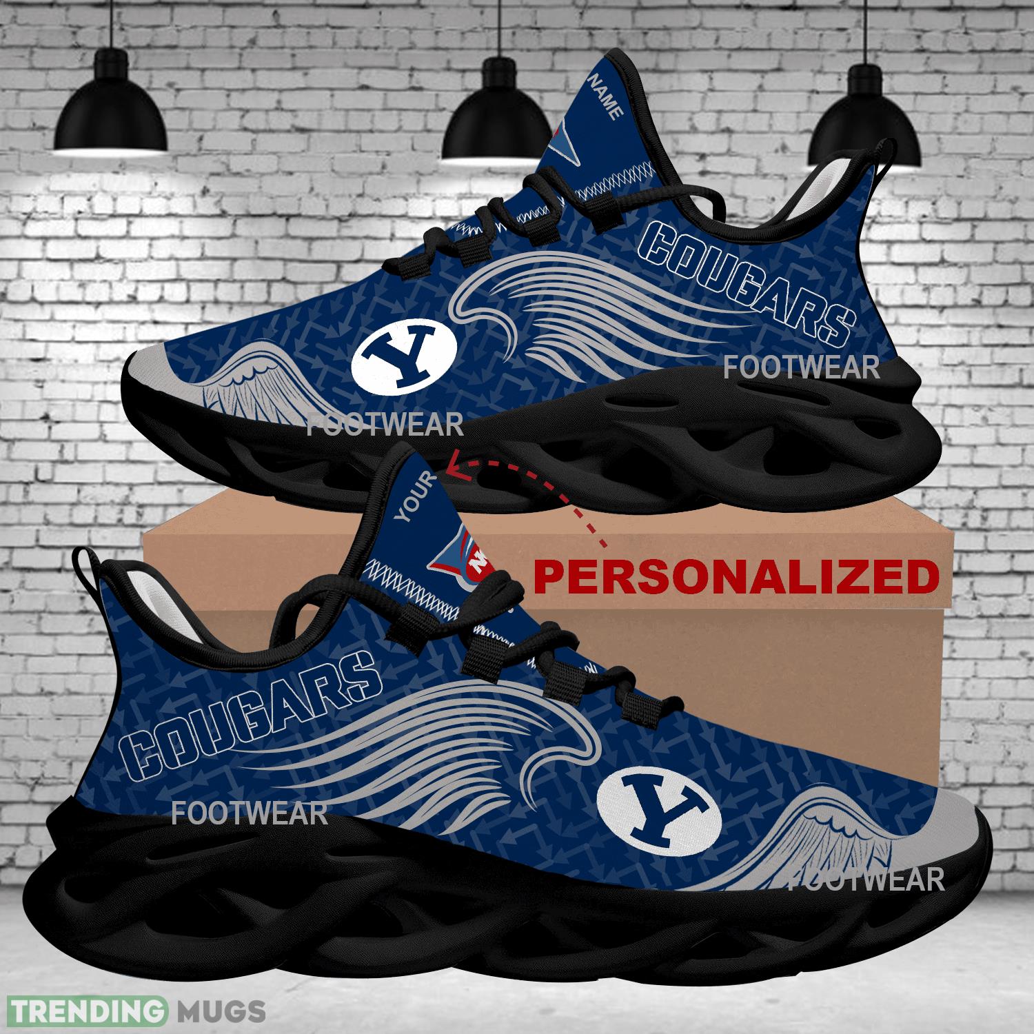 Personalized BYU Cougars New Wings Arrow Pattern Max Soul Shoes Sport Sneaker High Quality Max Soul Personalized BYU Cougars New Wings Arrow Pattern Max Soul Shoes Sport Sneaker High Quality Max Soul