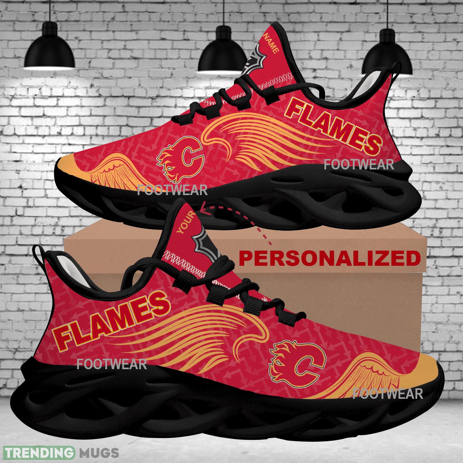 Personalized Calgary Flames New Wings Arrow Pattern Max Soul Shoes Chunky Sneaker Symbol Max Soul Personalized Calgary Flames New Wings Arrow Pattern Max Soul Shoes Chunky Sneaker Symbol Max Soul