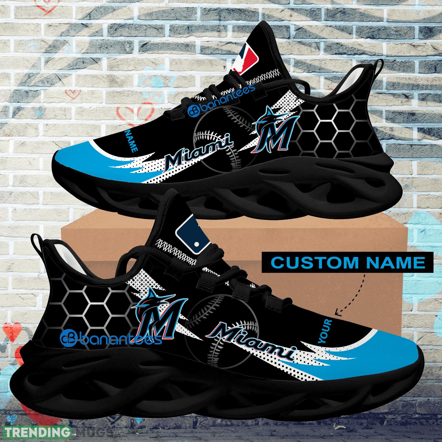 Personalized MLB Miami Marlins Hexagonal Pattern Max Soul Shoes New Gift Sports Sneakers Max Soul Personalized MLB Miami Marlins Hexagonal Pattern Max Soul Shoes New Gift Sports Sneakers Max Soul
