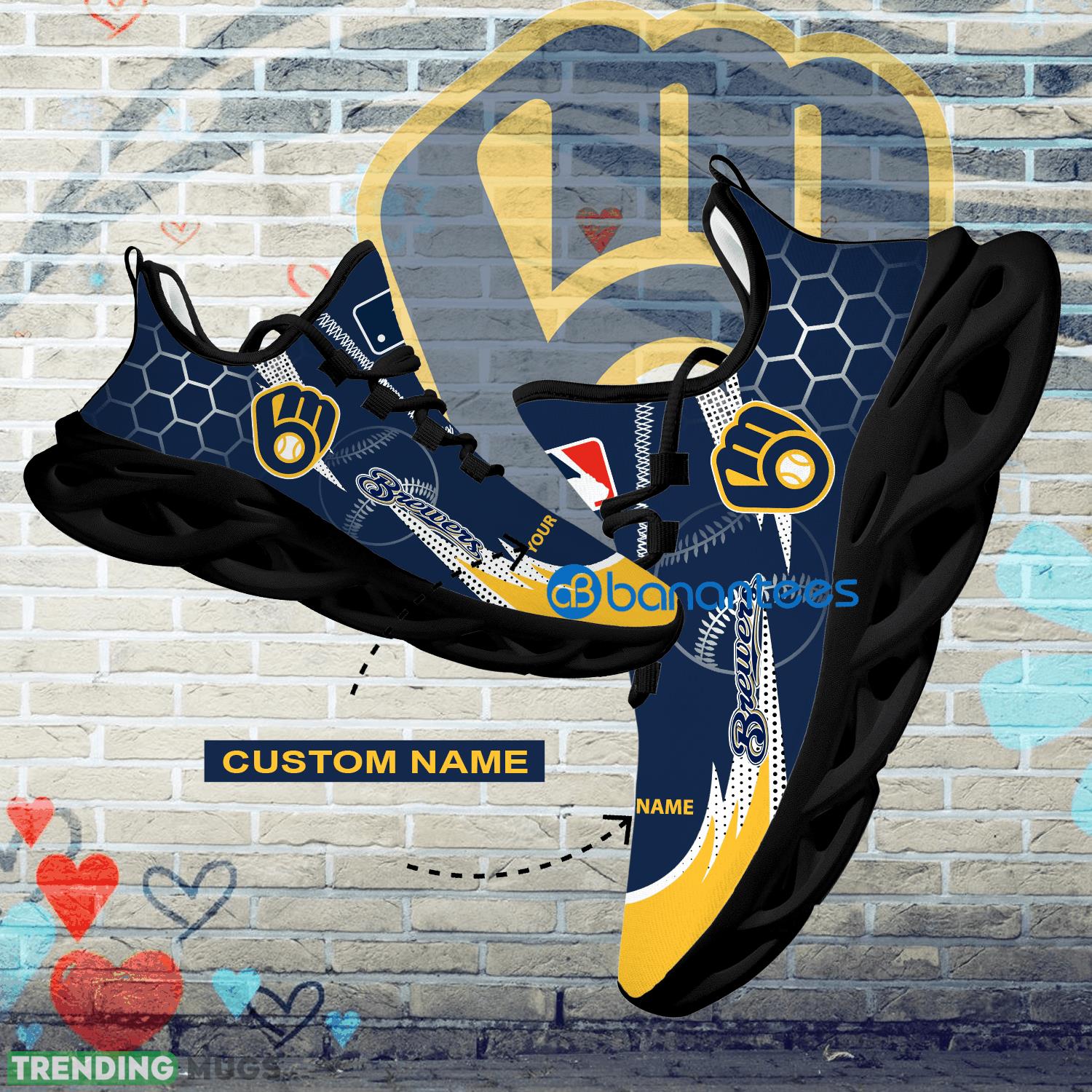 Personalized MLB Milwaukee Brewers Hexagonal Pattern Max Soul Shoes New Gift Sports Sneakers - Personalized MLB Milwaukee Brewers Hexagonal Pattern Max Soul Shoes Photo 1 Personalized MLB Milwaukee Brewers Hexagonal Pattern Max Soul Shoes New Gift Sports Sneakers - Personalized MLB Milwaukee Brewers Hexagonal Pattern Max Soul Shoes Photo 1