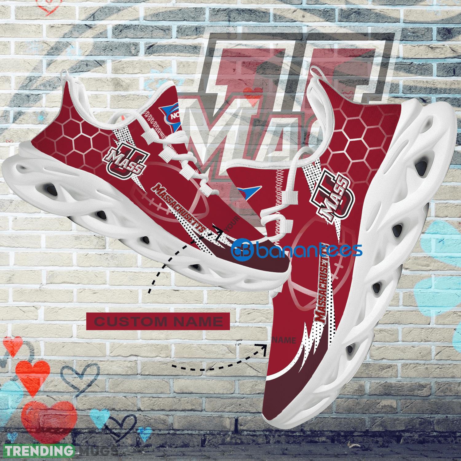 Personalized NCAA Massachusetts Minutemen Hexagonal Pattern Max Soul Shoes New Gift Sports Sneakers - Personalized NCAA Massachusetts Minutemen Hexagonal Pattern Max Soul Shoes Photo 1
