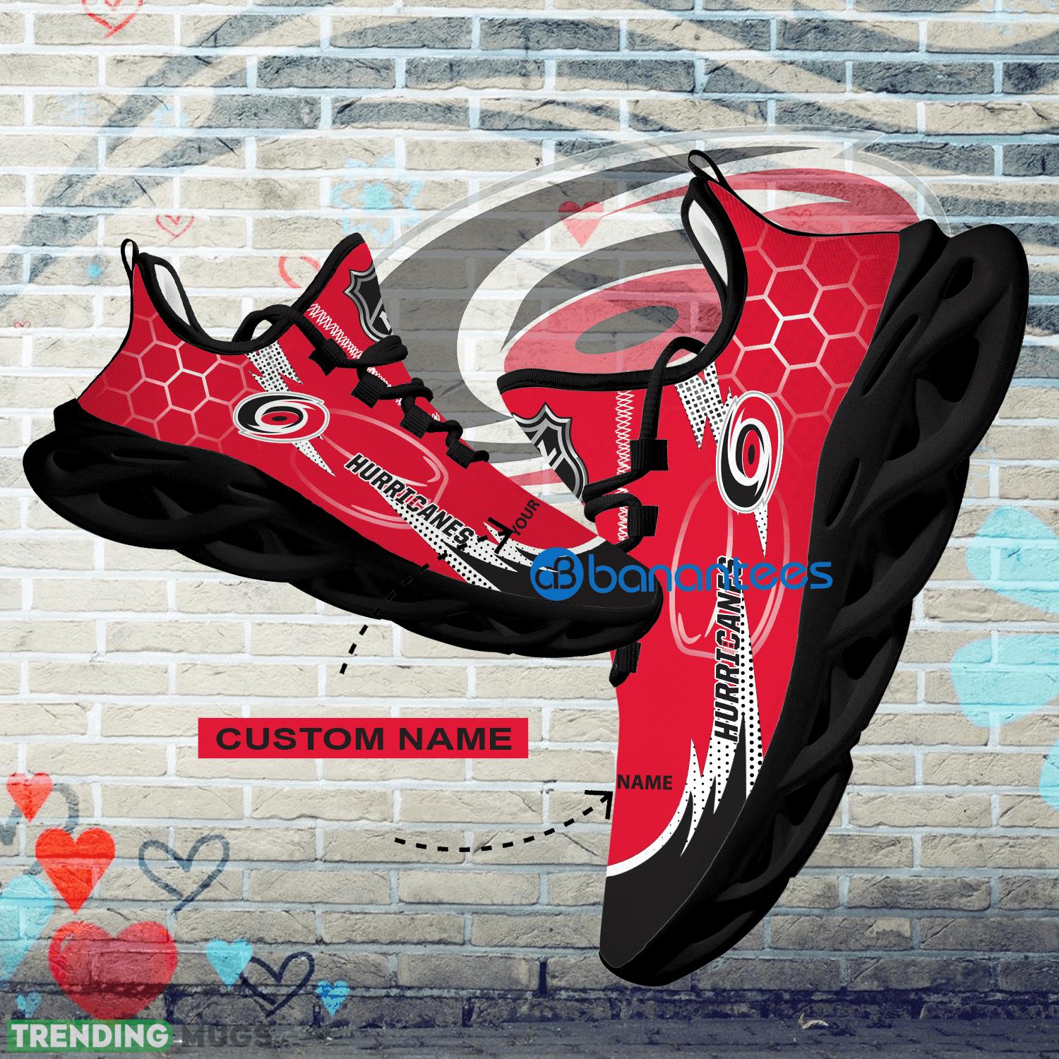 Personalized NHL Carolina Hurricanes Hexagonal Pattern Max Soul Shoes New Gift Sports Sneakers - Personalized NHL Carolina Hurricanes Hexagonal Pattern Max Soul Shoes Photo 1
