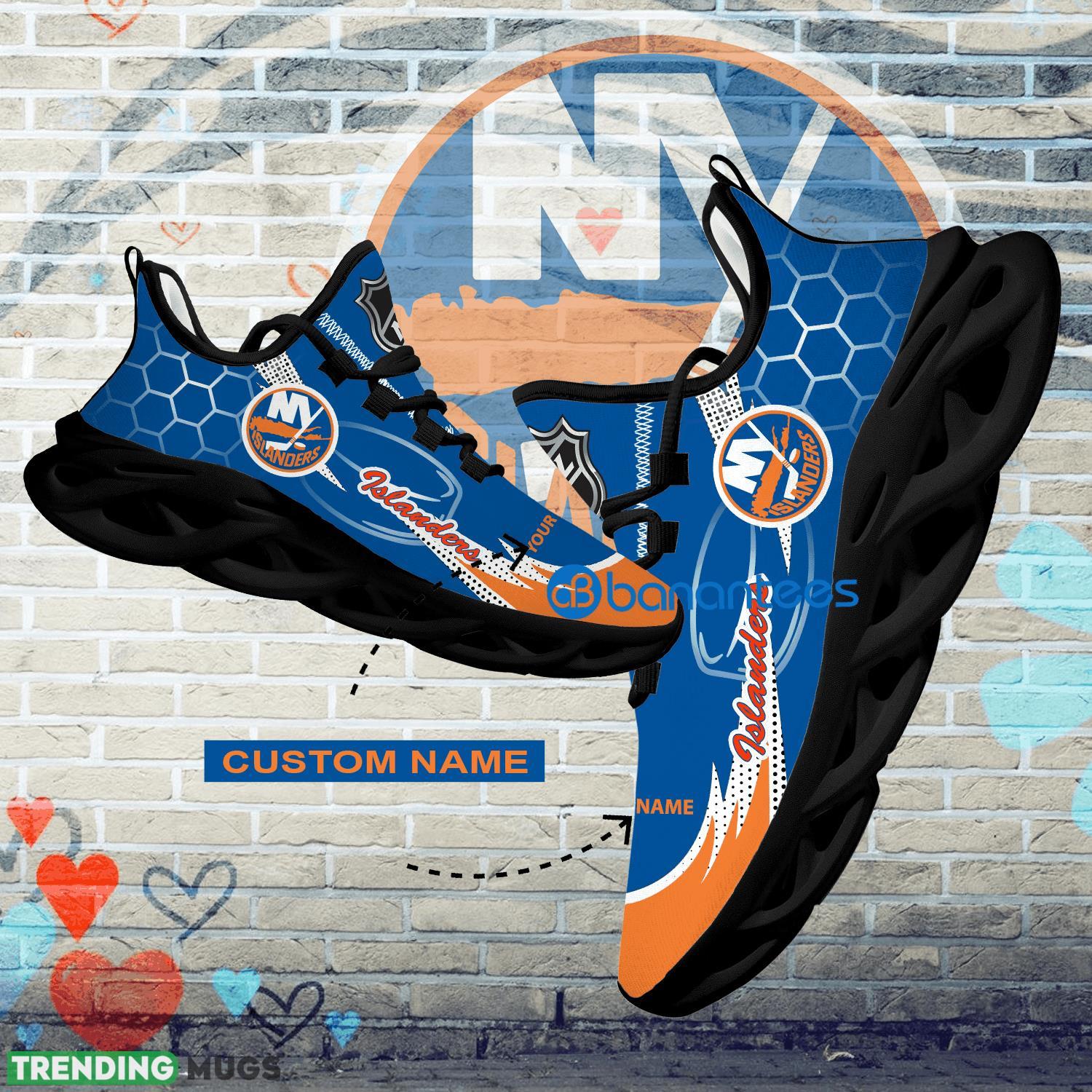 Personalized NHL New York Islanders Hexagonal Pattern Max Soul Shoes New Gift Sports Sneakers - Personalized NHL New York Islanders Hexagonal Pattern Max Soul Shoes Photo 1