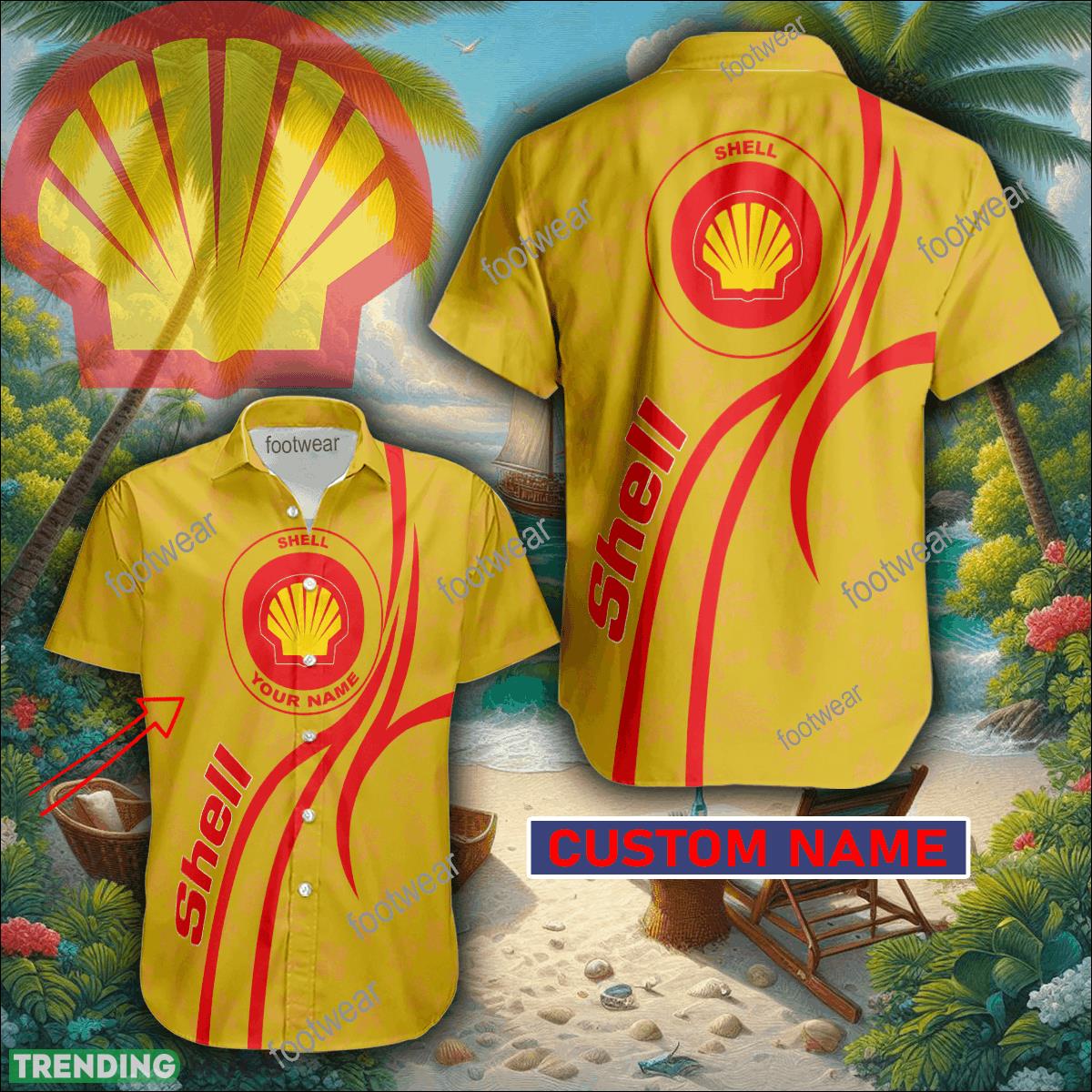 Shell 3D Hawaiian Shirt Logo Brand Custom Name Gift Beach - Shell 3D Hawaiian Shirt Logo Brand Custom Name Gift Beach