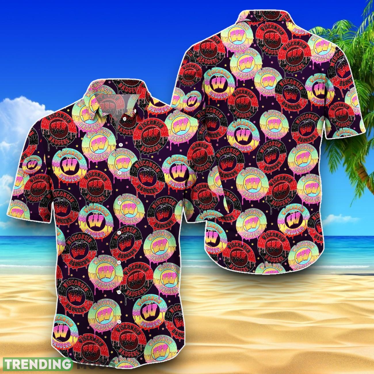 Wisconsin Badgers Hawaiian Shirt Best Design For Sport Fans Product Photo 1 Wisconsin Badgers Hawaiian Shirt Best Design For Sport Fans Product Photo 1