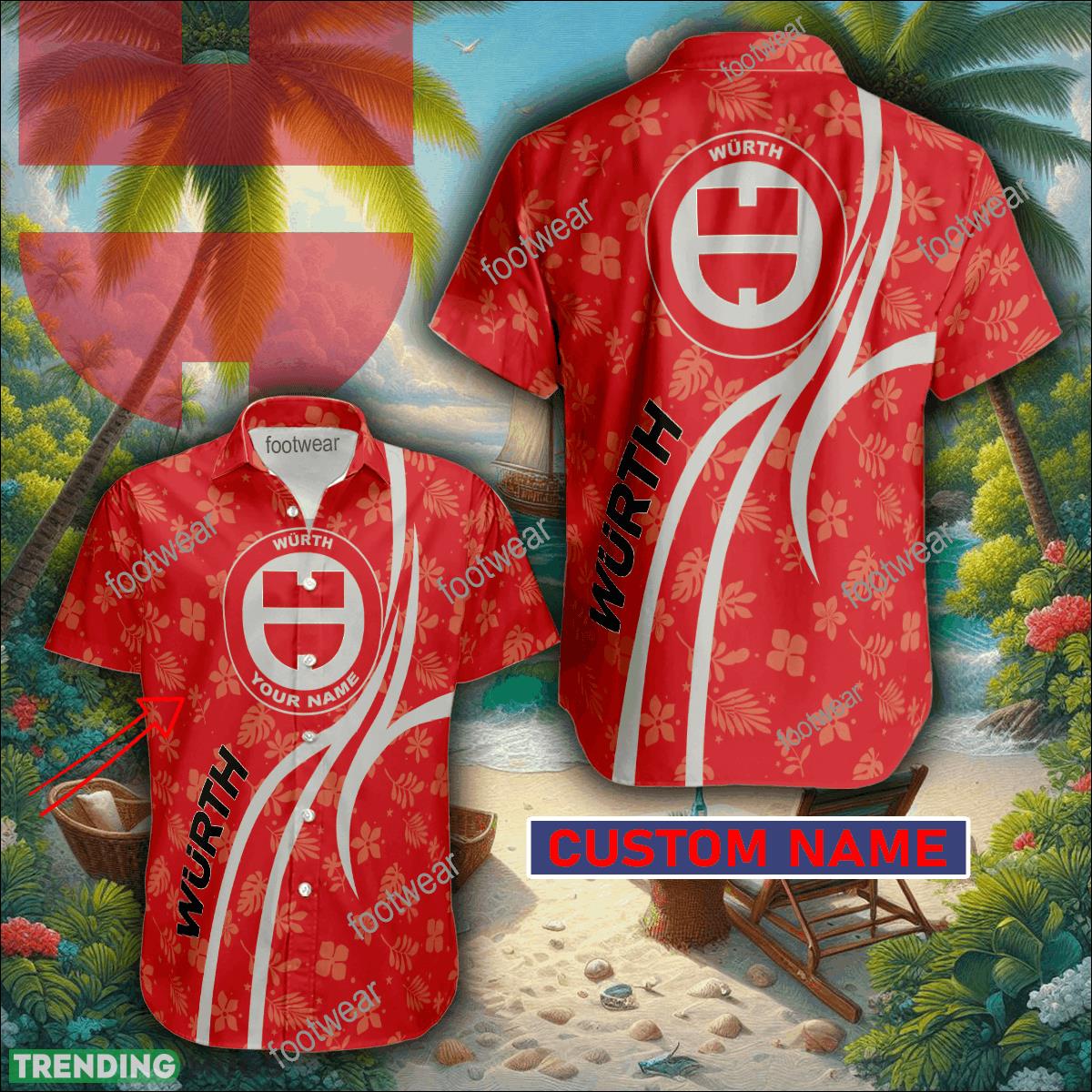 WÜRTH 3D Hawaiian Shirt Logo Brand Custom Name Gift Beach - WÜRTH 3D Hawaiian Shirt Logo Brand Custom Name Gift Beach WÜRTH 3D Hawaiian Shirt Logo Brand Custom Name Gift Beach - WÜRTH 3D Hawaiian Shirt Logo Brand Custom Name Gift Beach