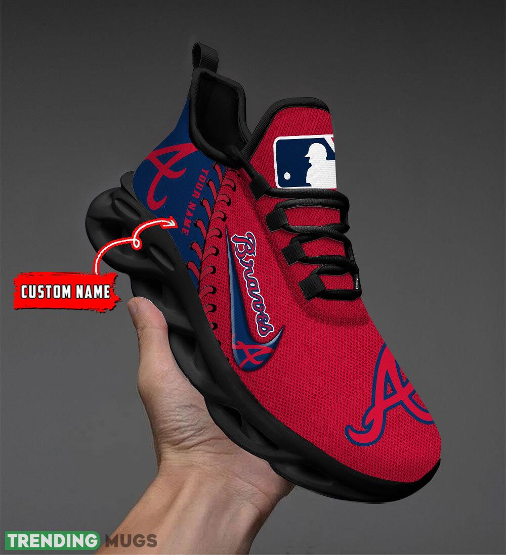 Atlanta Braves MLB Max Soul Shoes Custom Name Gift Running Sport Shoes For Fans Max Soul Atlanta Braves MLB Max Soul Shoes Custom Name Gift Running Sport Shoes For Fans Max Soul