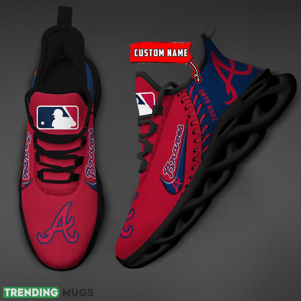 Atlanta Braves MLB Max Soul Shoes Custom Name Gift Running Sport Shoes For Fans Max Soul Atlanta Braves MLB Max Soul Shoes Custom Name Gift Running Sport Shoes For Fans Max Soul