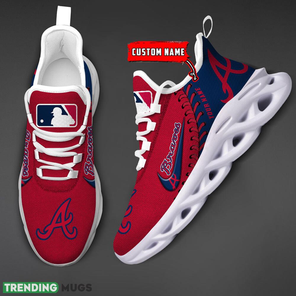Atlanta Braves MLB Max Soul Shoes Custom Name Gift Running Sport Shoes For Fans Max Soul Atlanta Braves MLB Max Soul Shoes Custom Name Gift Running Sport Shoes For Fans Max Soul