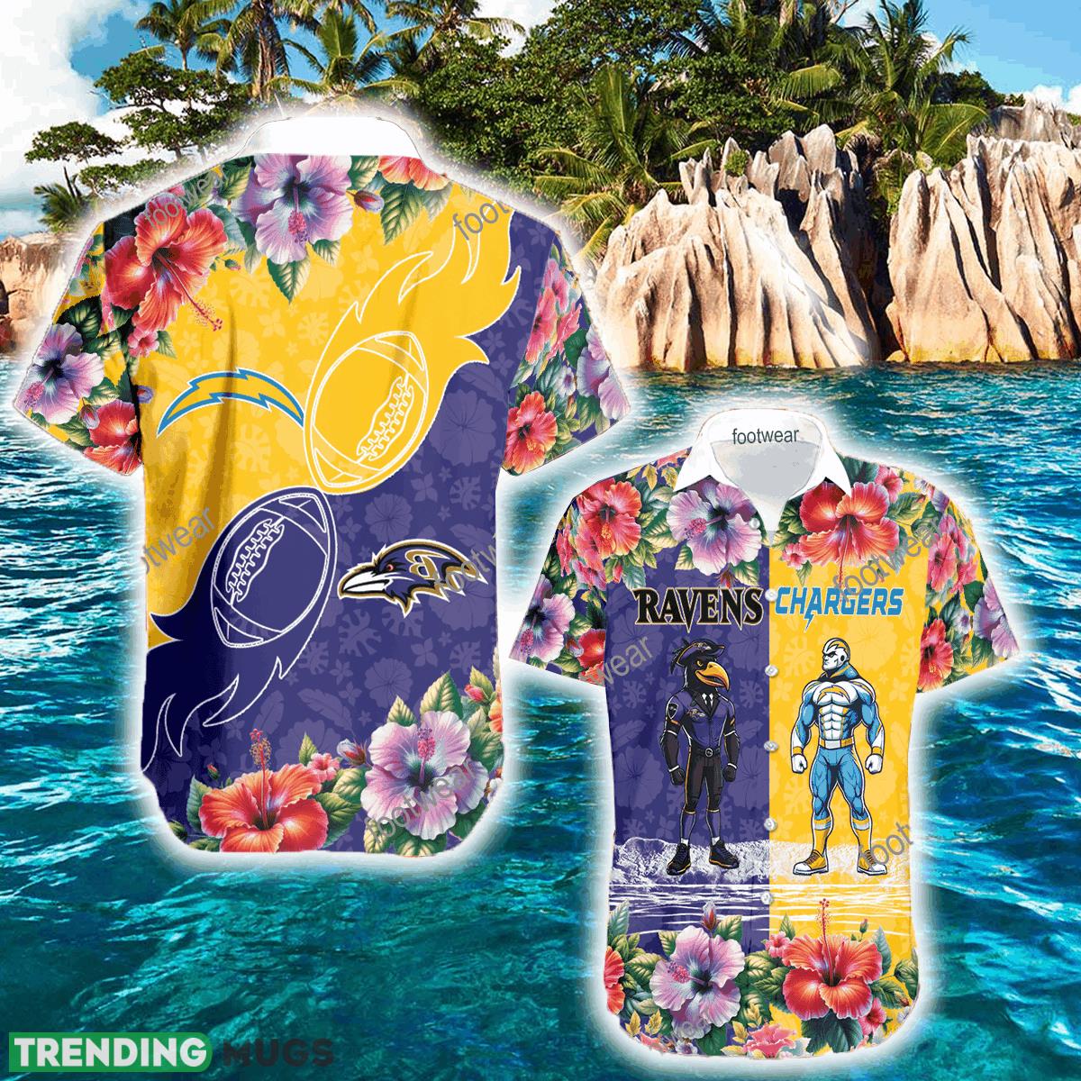 Baltimore Ravens VS Los Angeles Chargers Famous Beach Hawaiian Shirt For Summer - Baltimore Ravens VS Los Angeles Chargers Famous Beach Hawaiian Shirt For Summer Baltimore Ravens VS Los Angeles Chargers Famous Beach Hawaiian Shirt For Summer - Baltimore Ravens VS Los Angeles Chargers Famous Beach Hawaiian Shirt For Summer
