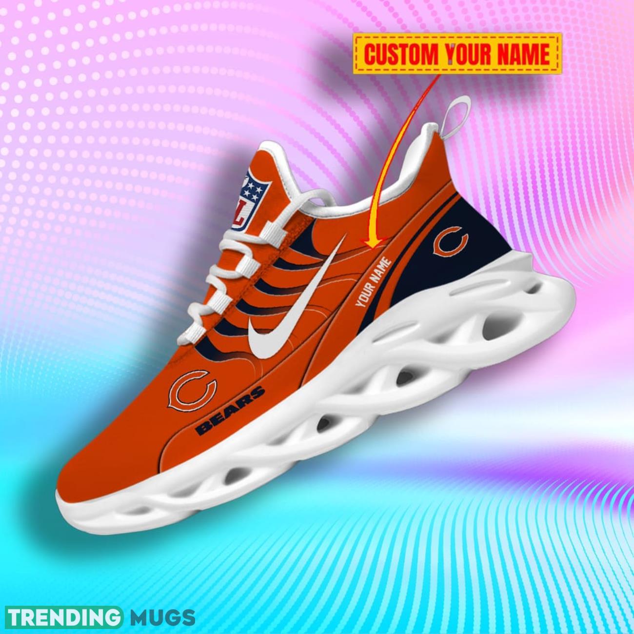 Chicago Bears NFL Team Max Soul Shoes Custom Name Sneakers Passion Play Pro For Fan Club Product Photo 1