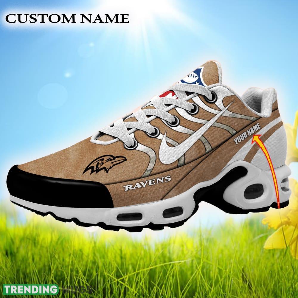 Custom Name Baltimore Ravens NFL Air Cushion Sports Shoes Contemporary New Sneakers For Men Women Gift - Baltimore Ravens NFL Veterans Air Cushion Shoes_1
