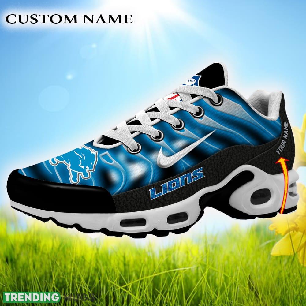 Custom Name Detroit Lions NFL Teams Air Cushion Sports Shoes Colorful New Sneakers For Men Women Gift - Detroit Lions NFL Air Cushion Sports Shoes_1