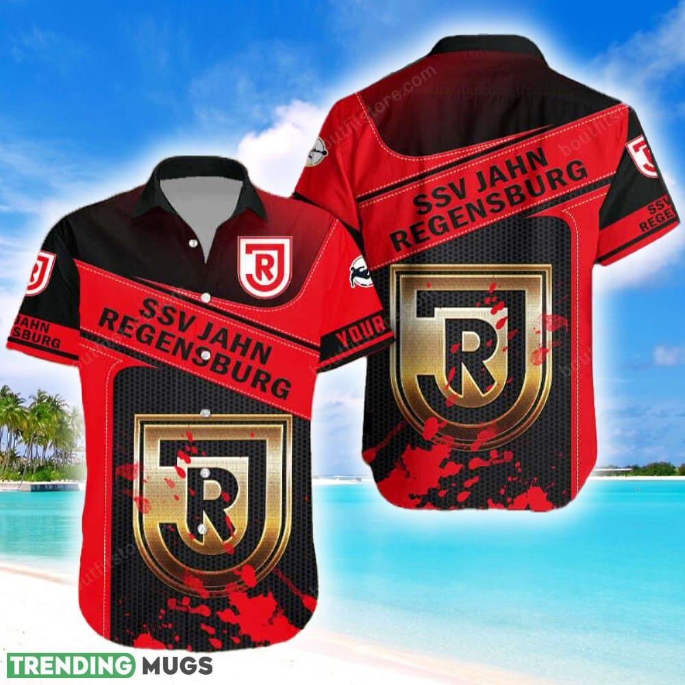 Custom Name Jahn Regensburg Modern Logo All Over Print Hawaiian Shirt Men And Women Gift - Jahn Regensburg Hawaiian Shirt Summer_1 Custom Name Jahn Regensburg Modern Logo All Over Print Hawaiian Shirt Men And Women Gift - Jahn Regensburg Hawaiian Shirt Summer_1