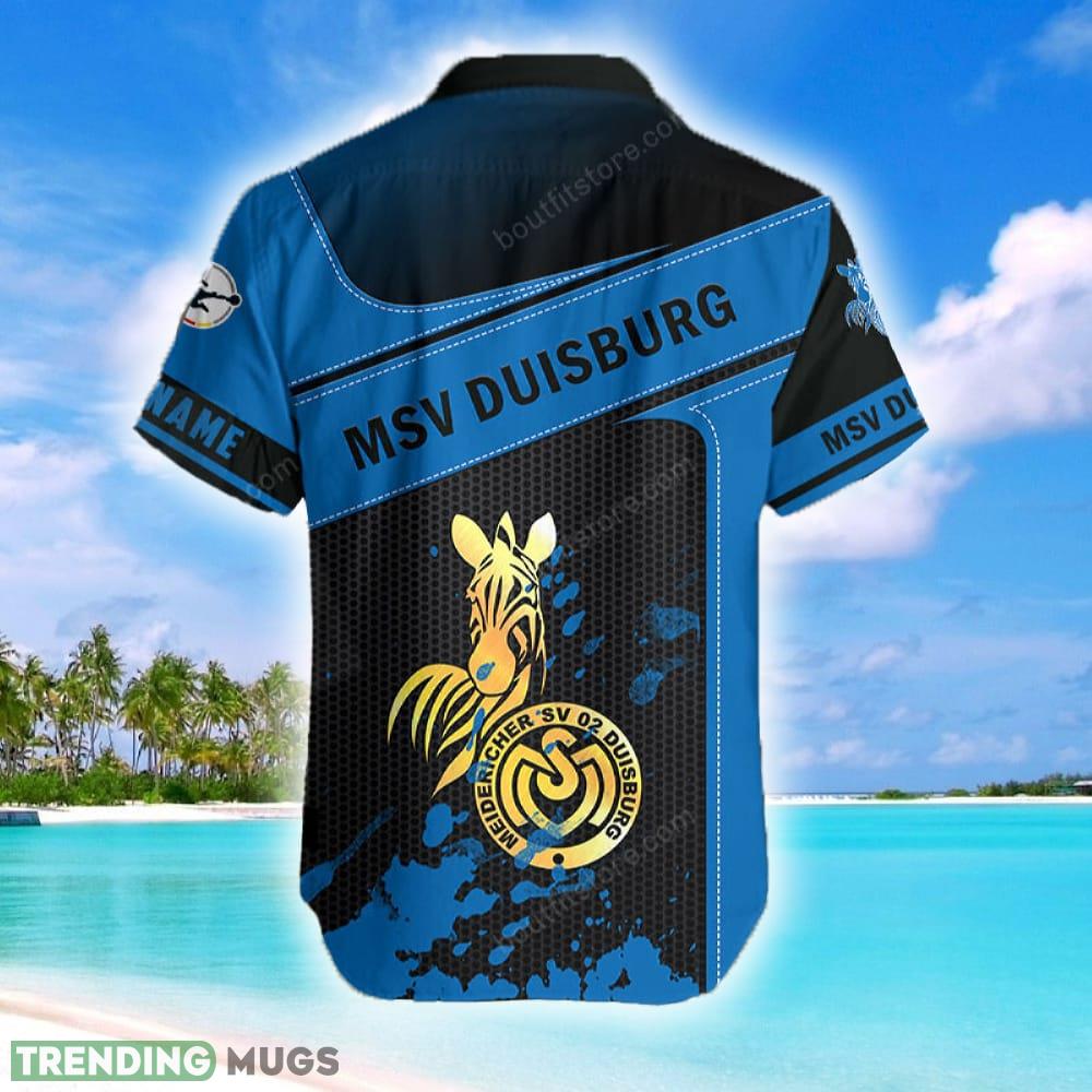 Custom Name MSV Duisburg Bold Logo Aloha Hawaiian Shirt For Men And Women Hawaiian Shirt Custom Name MSV Duisburg Bold Logo Aloha Hawaiian Shirt For Men And Women Hawaiian Shirt