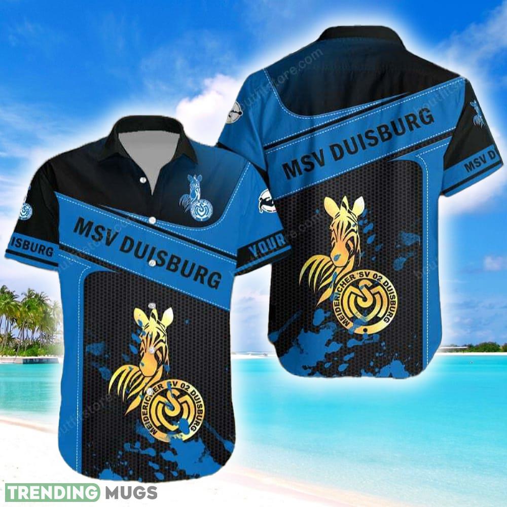 Custom Name MSV Duisburg Bold Logo Aloha Hawaiian Shirt For Men And Women - MSV Duisburg Hawaiian Shirt Summer_1 Custom Name MSV Duisburg Bold Logo Aloha Hawaiian Shirt For Men And Women - MSV Duisburg Hawaiian Shirt Summer_1