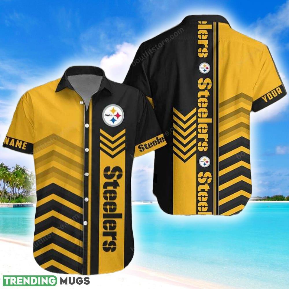 Custom Name Pittsburgh Steelers Vibrant Beach Hawaiian Shirt Men And Women Gift - Pittsburgh Steelers Hawaiian Shirt Summer_1 Custom Name Pittsburgh Steelers Vibrant Beach Hawaiian Shirt Men And Women Gift - Pittsburgh Steelers Hawaiian Shirt Summer_1
