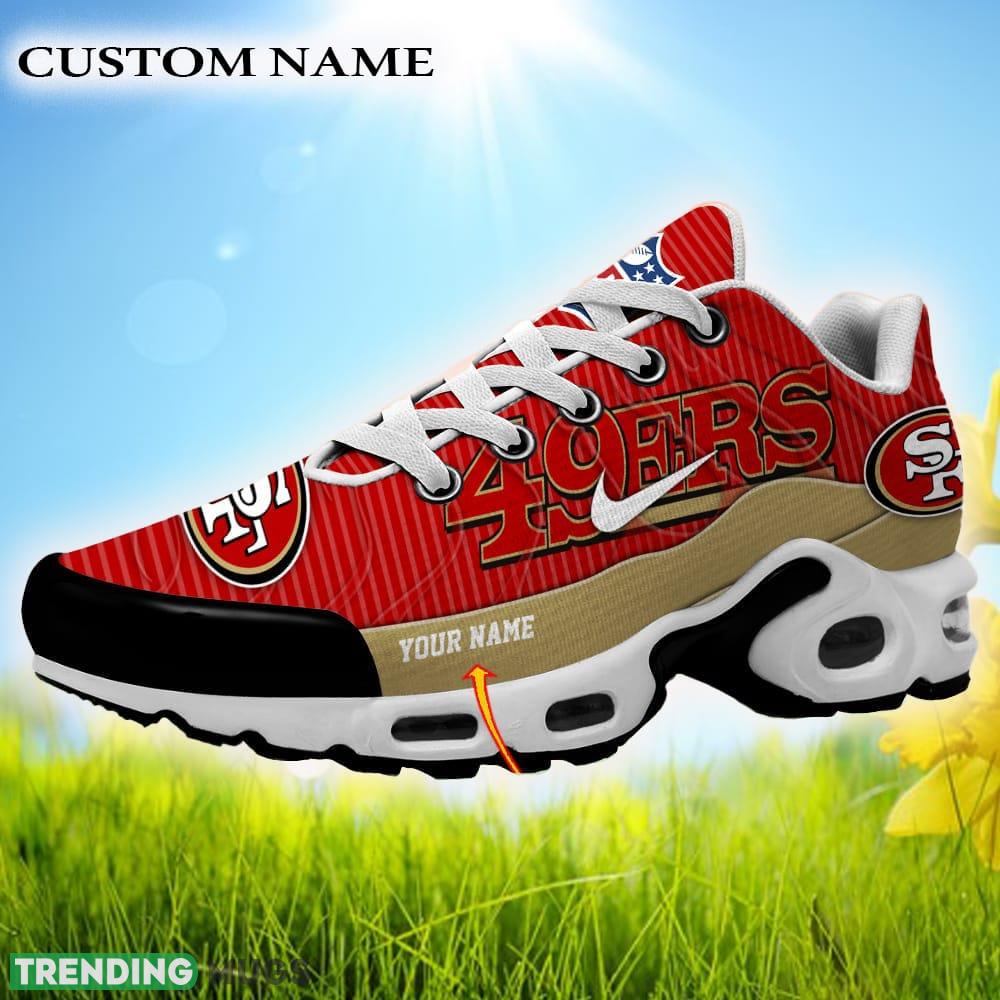 Custom Name San Francisco 49ers NFL Air Cushion Sports Shoes Seashell New Sneakers For Men Women Gift - San Francisco 49ers NFL Teams Personalized Air Cushion Shoes_1 Custom Name San Francisco 49ers NFL Air Cushion Sports Shoes Seashell New Sneakers For Men Women Gift - San Francisco 49ers NFL Teams Personalized Air Cushion Shoes_1