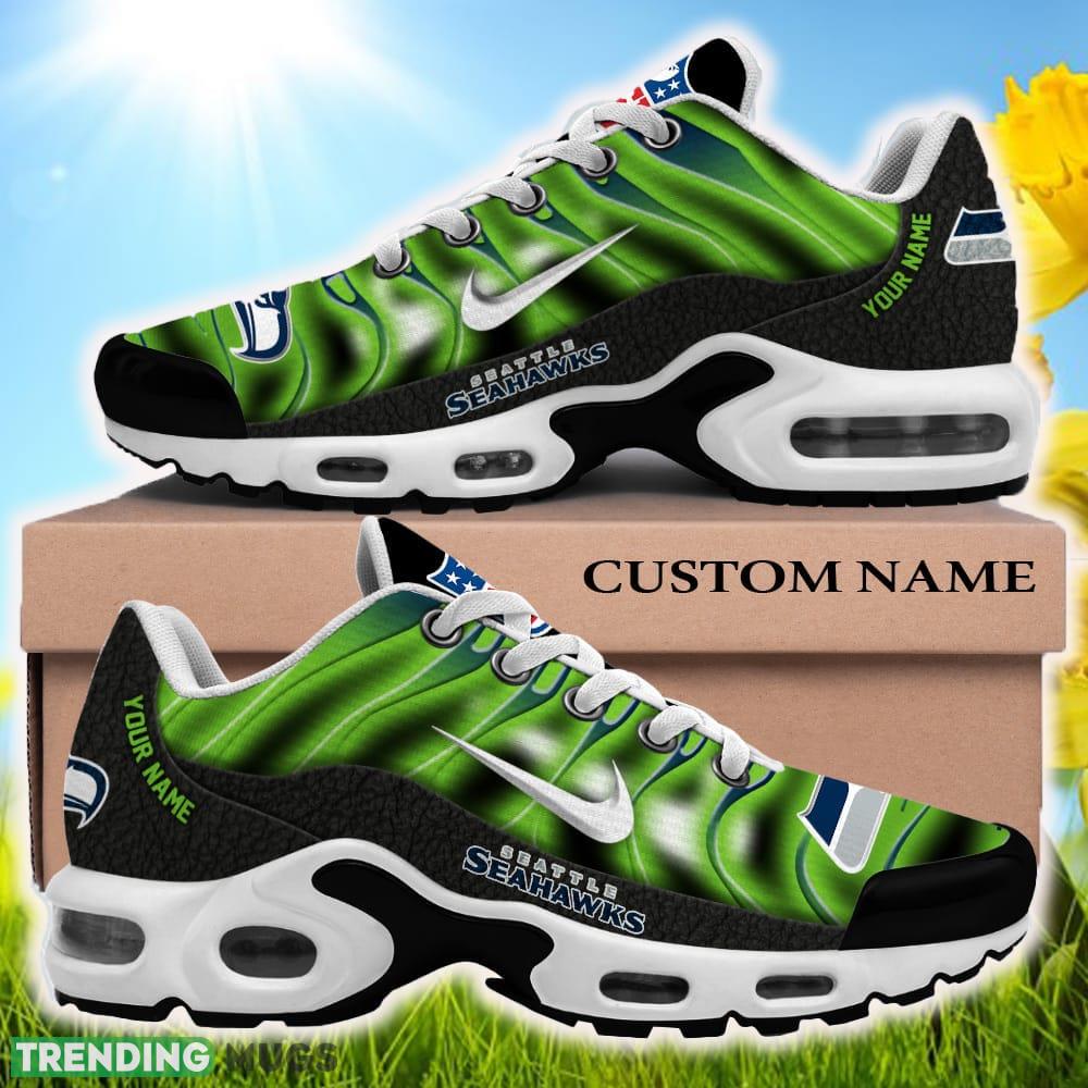 Custom Name Seattle Seahawks NFL Teams Air Cushion Sports Shoes Trendy New Sneakers For Men Women Gift Running Shoes Custom Name Seattle Seahawks NFL Teams Air Cushion Sports Shoes Trendy New Sneakers For Men Women Gift Running Shoes